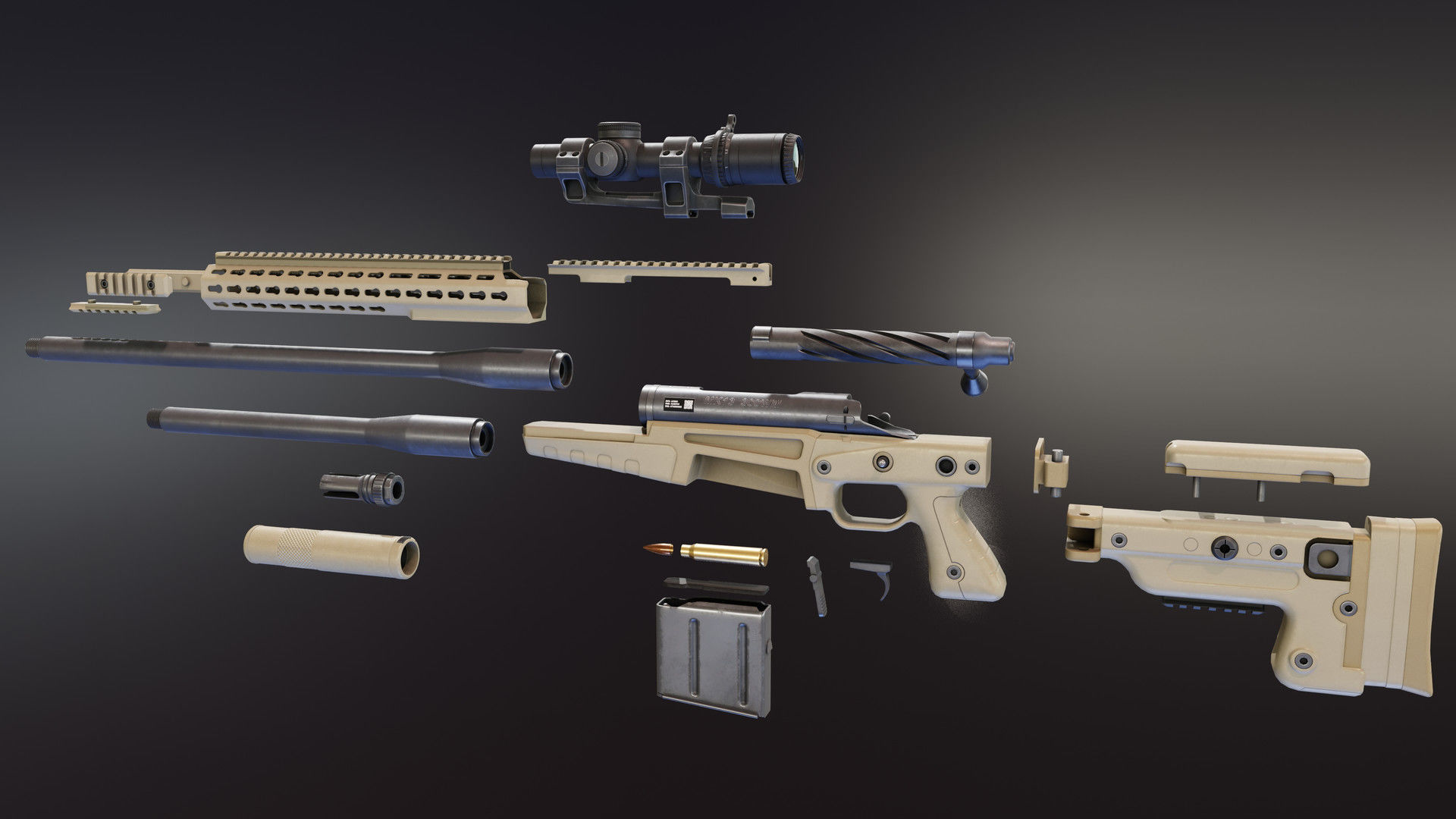 AICS MK13 Mod7 Low-poly 3D model_7