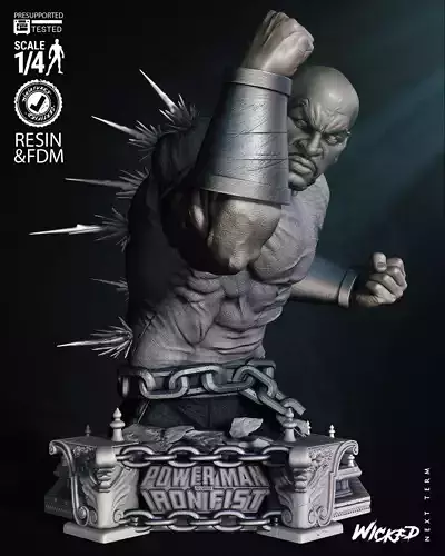 Wicked Marvel Luke Cage Bust Tested for 3D printing 3D print model