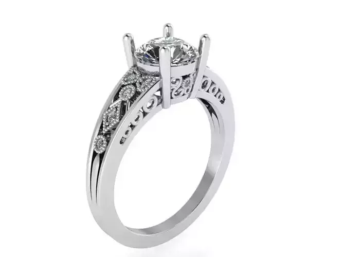 Round Diamond Ornamental Ring 2283