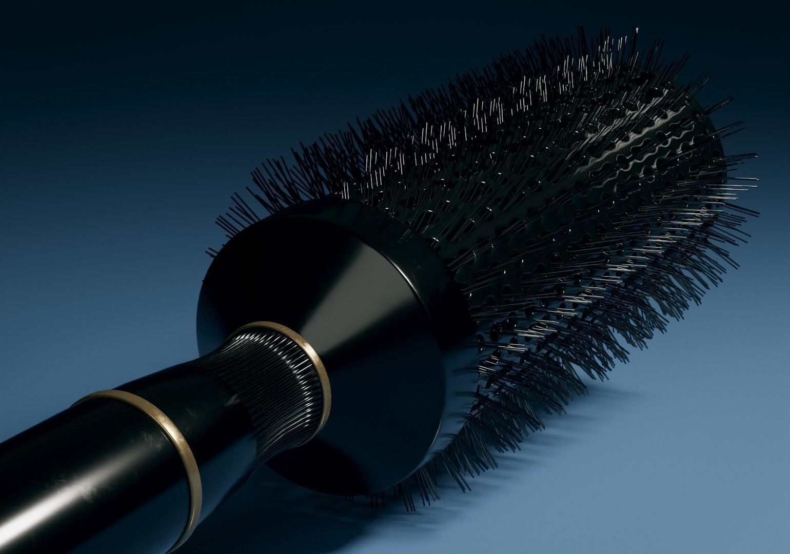 Round Hair Brush Low-poly 3D model_8