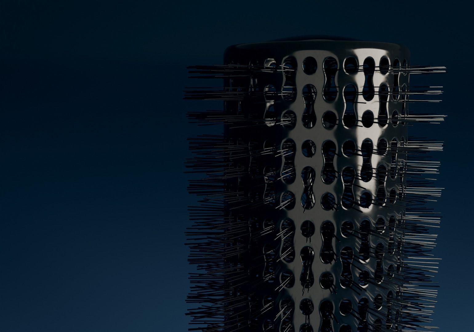 Round Hair Brush Low-poly 3D model_12