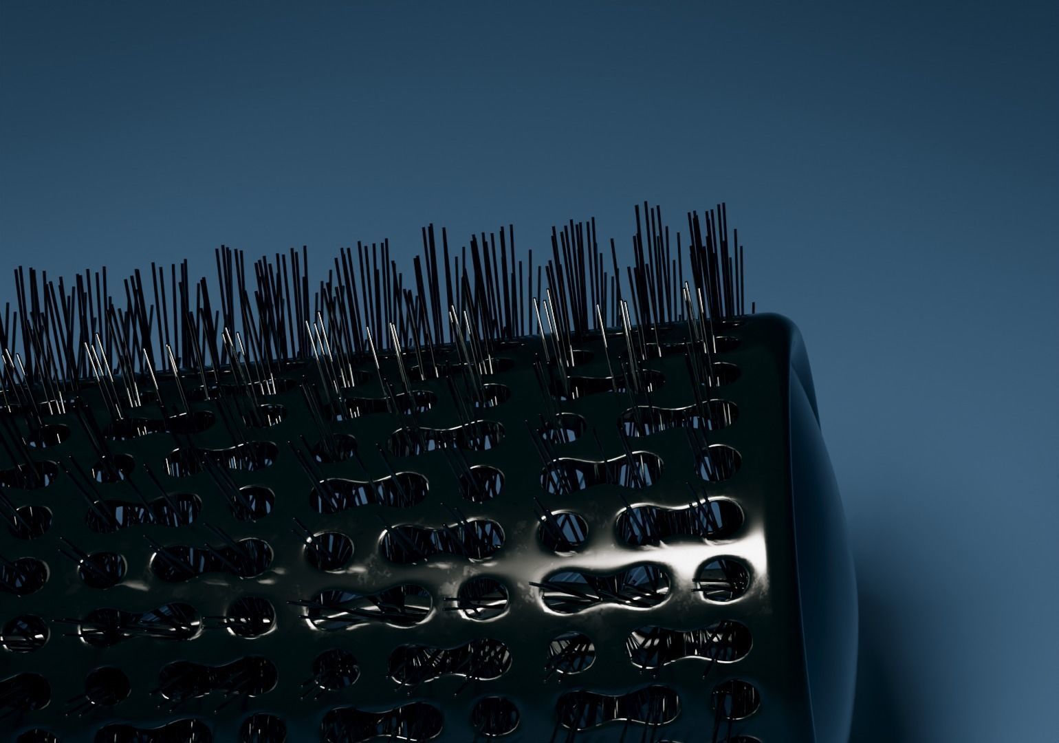 Round Hair Brush Low-poly 3D model_10