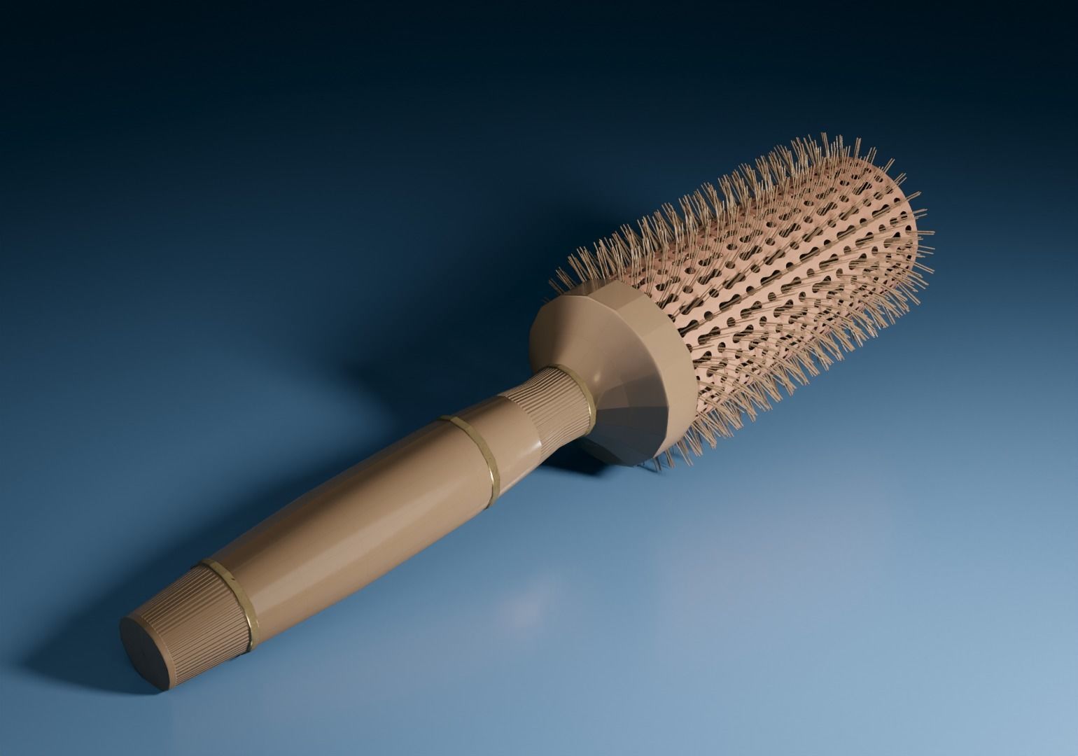 Round Hair Brush Low-poly 3D model_17