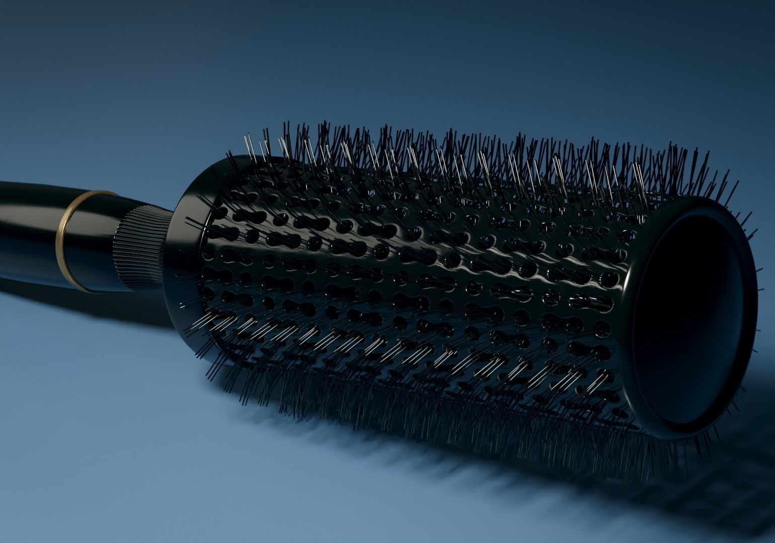 Round Hair Brush Low-poly 3D model_9