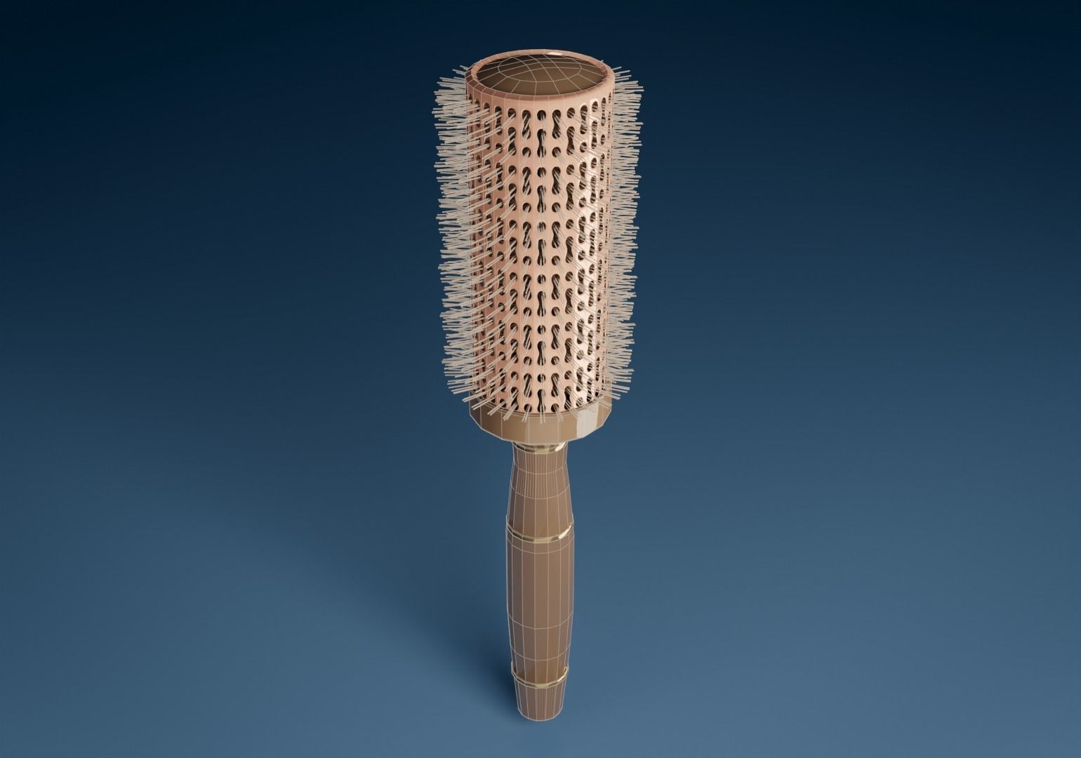 Round Hair Brush Low-poly 3D model_18