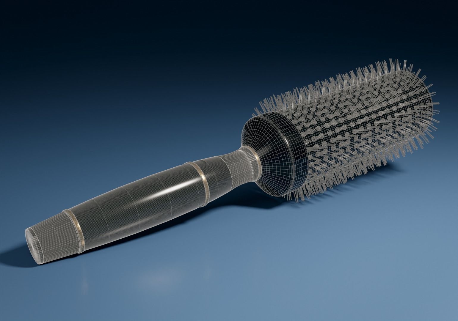 Round Hair Brush Low-poly 3D model_15
