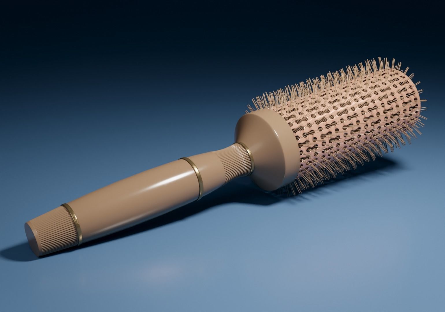 Round Hair Brush Low-poly 3D model_3