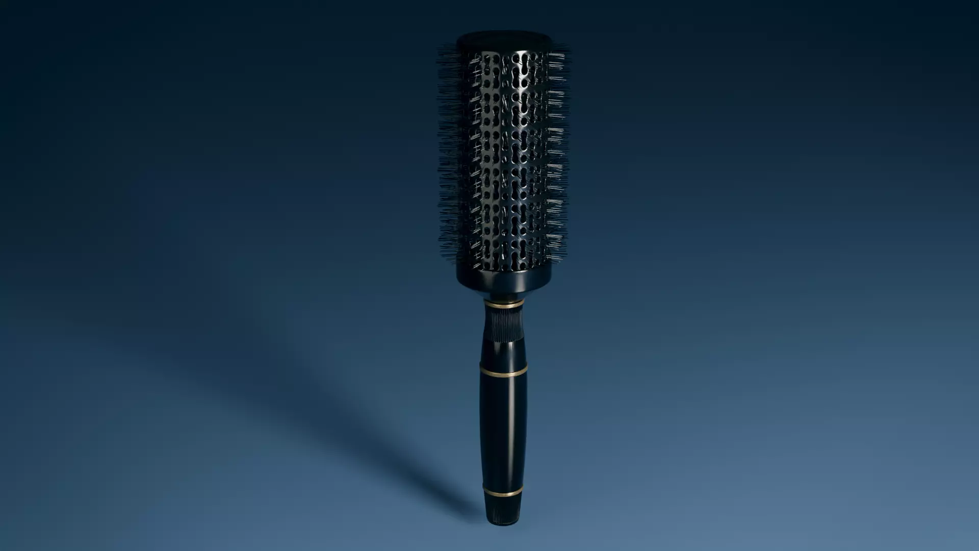Round Hair Brush Low-poly 3D model_0