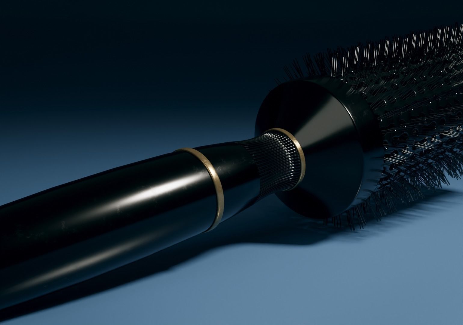 Round Hair Brush Low-poly 3D model_11