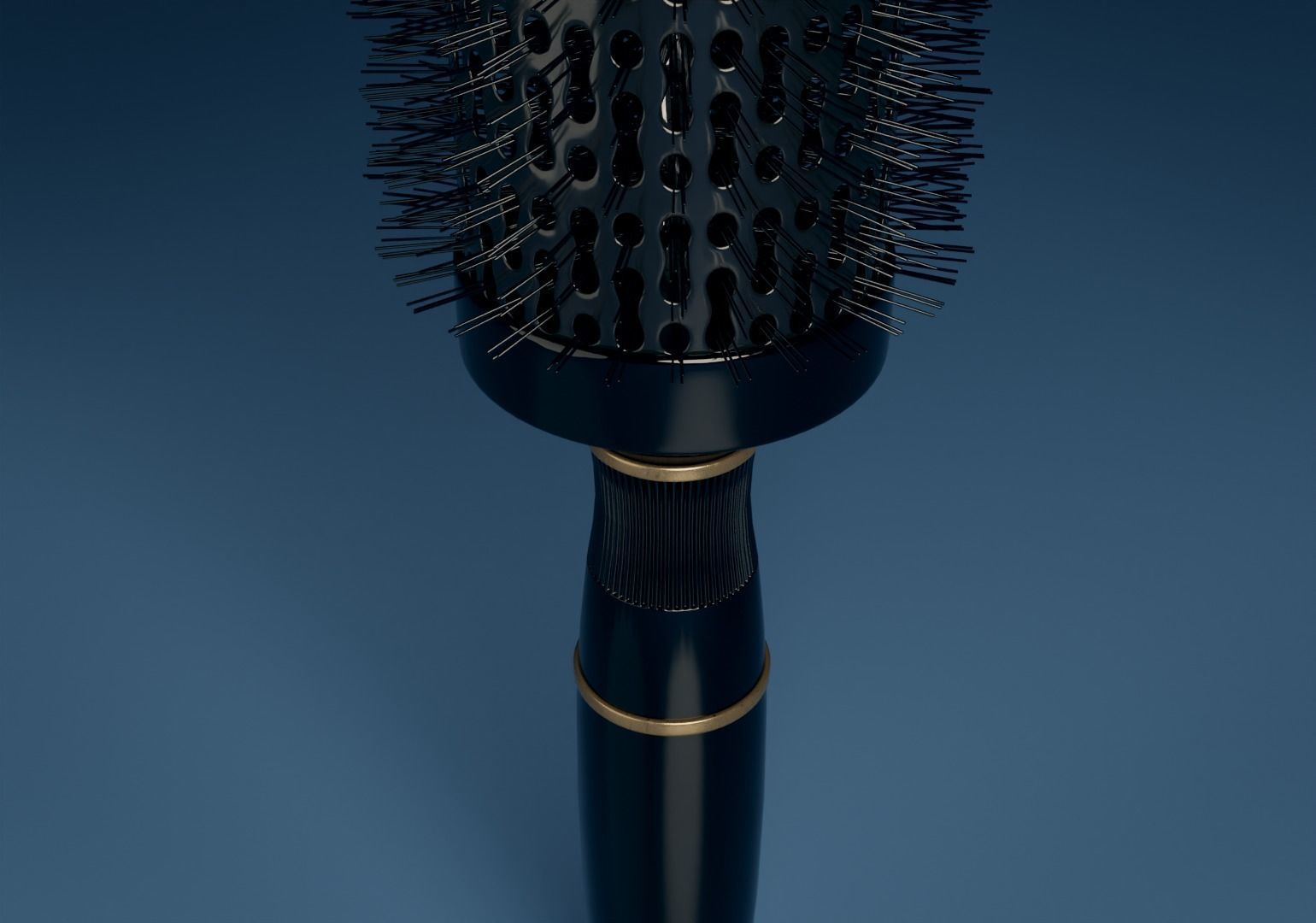Round Hair Brush Low-poly 3D model_5