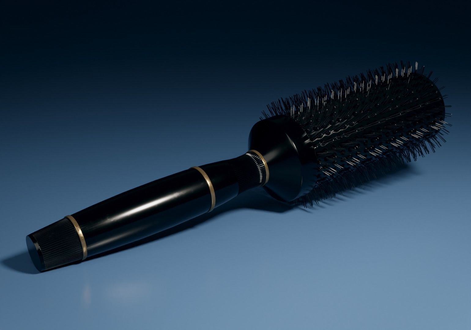 Round Hair Brush Low-poly 3D model_2