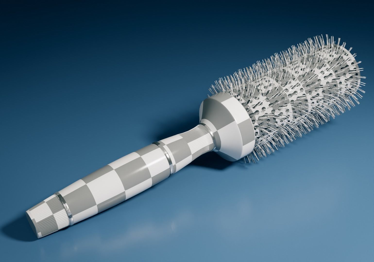 Round Hair Brush Low-poly 3D model_19