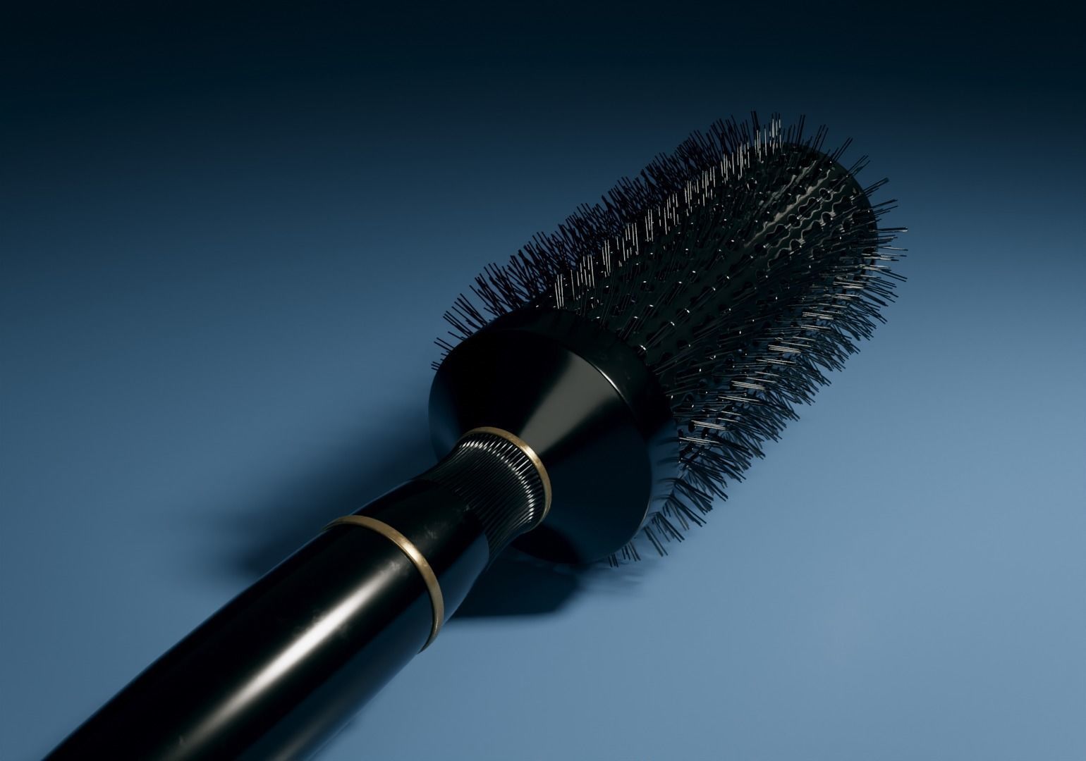 Round Hair Brush Low-poly 3D model_13