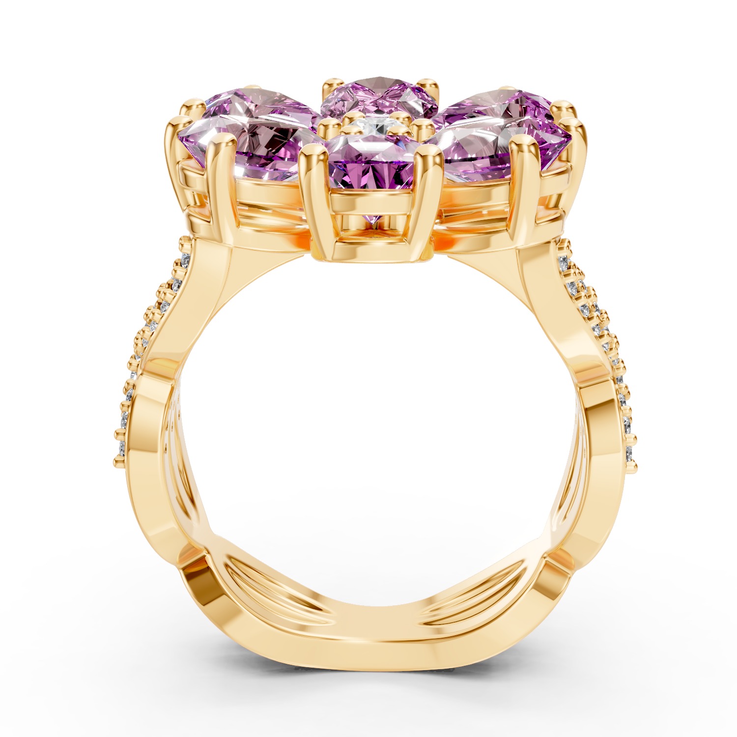 Flower Ring 3D print model_1