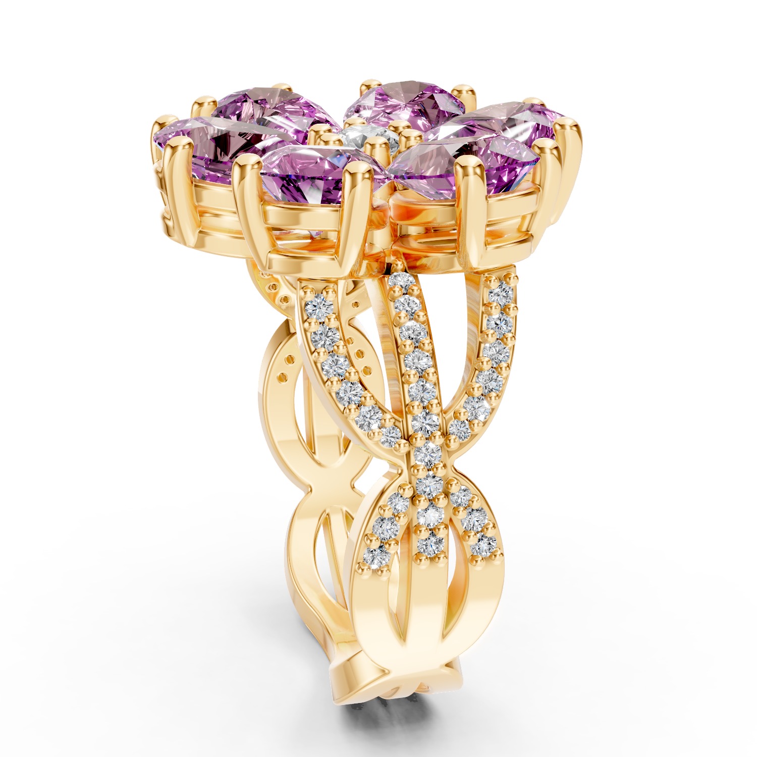 Flower Ring 3D print model_2