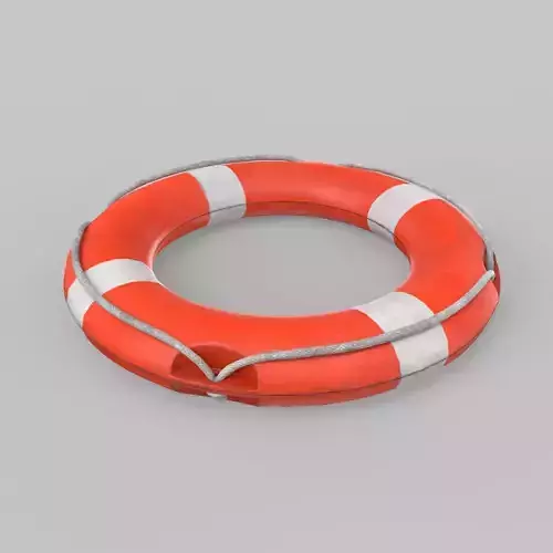 Retro Life Buoy Low Poly Low-poly 3D model