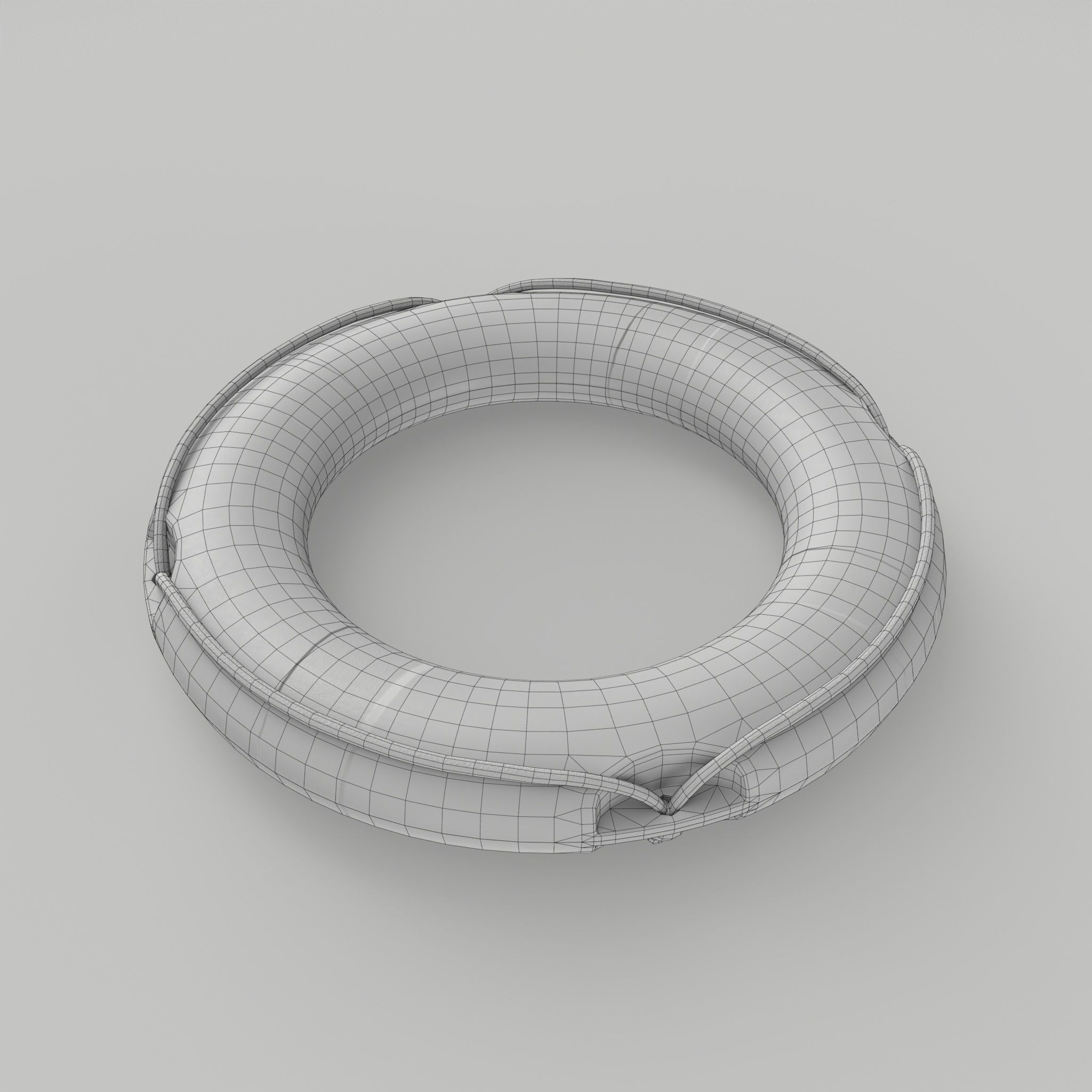 Retro Life Buoy Low Poly Low-poly 3D model_2