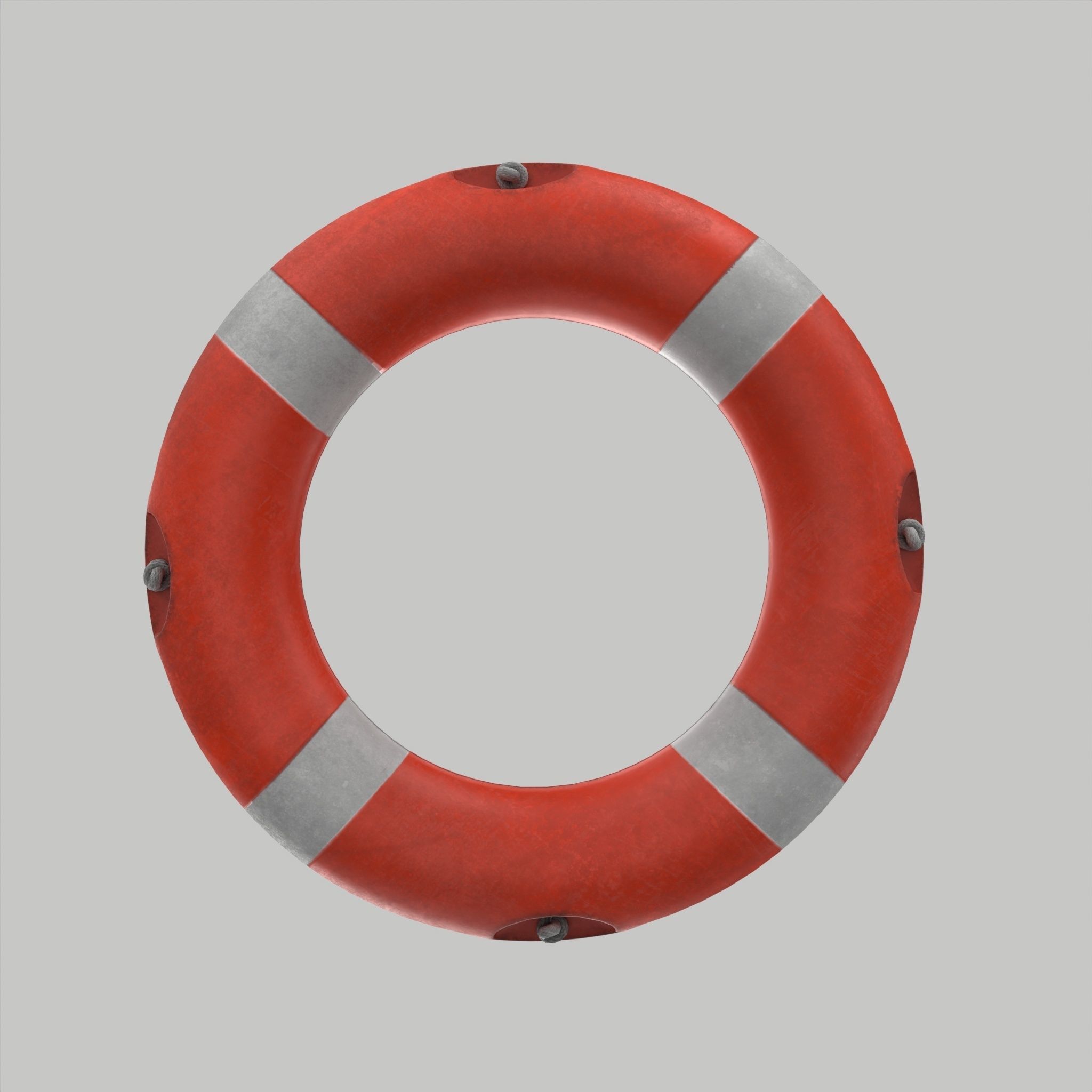 Retro Life Buoy Low Poly Low-poly 3D model_8