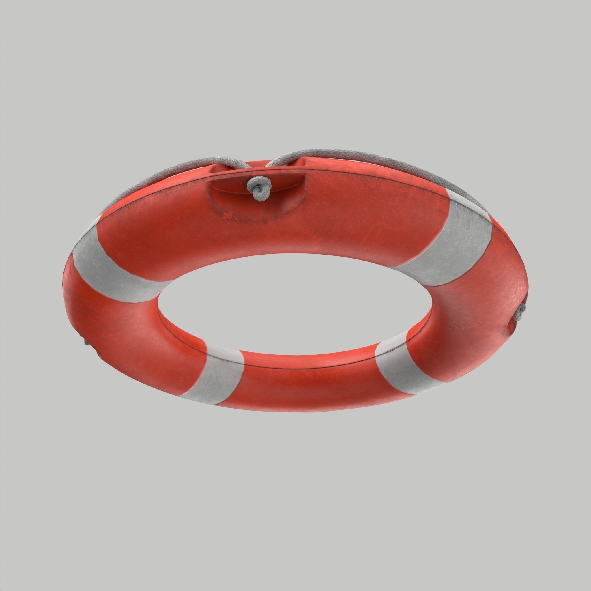 Retro Life Buoy Low Poly Low-poly 3D model_7