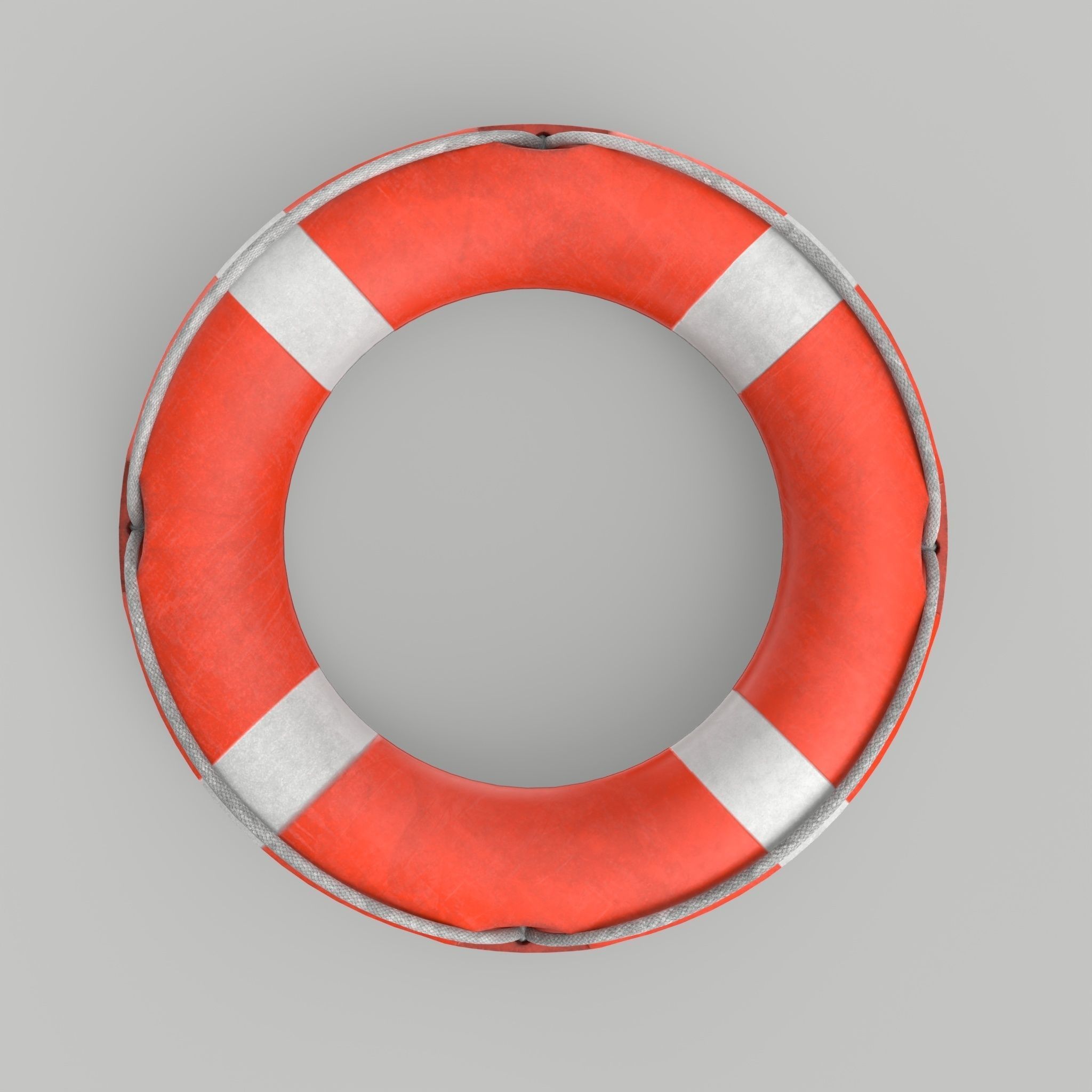 Retro Life Buoy Low Poly Low-poly 3D model_4
