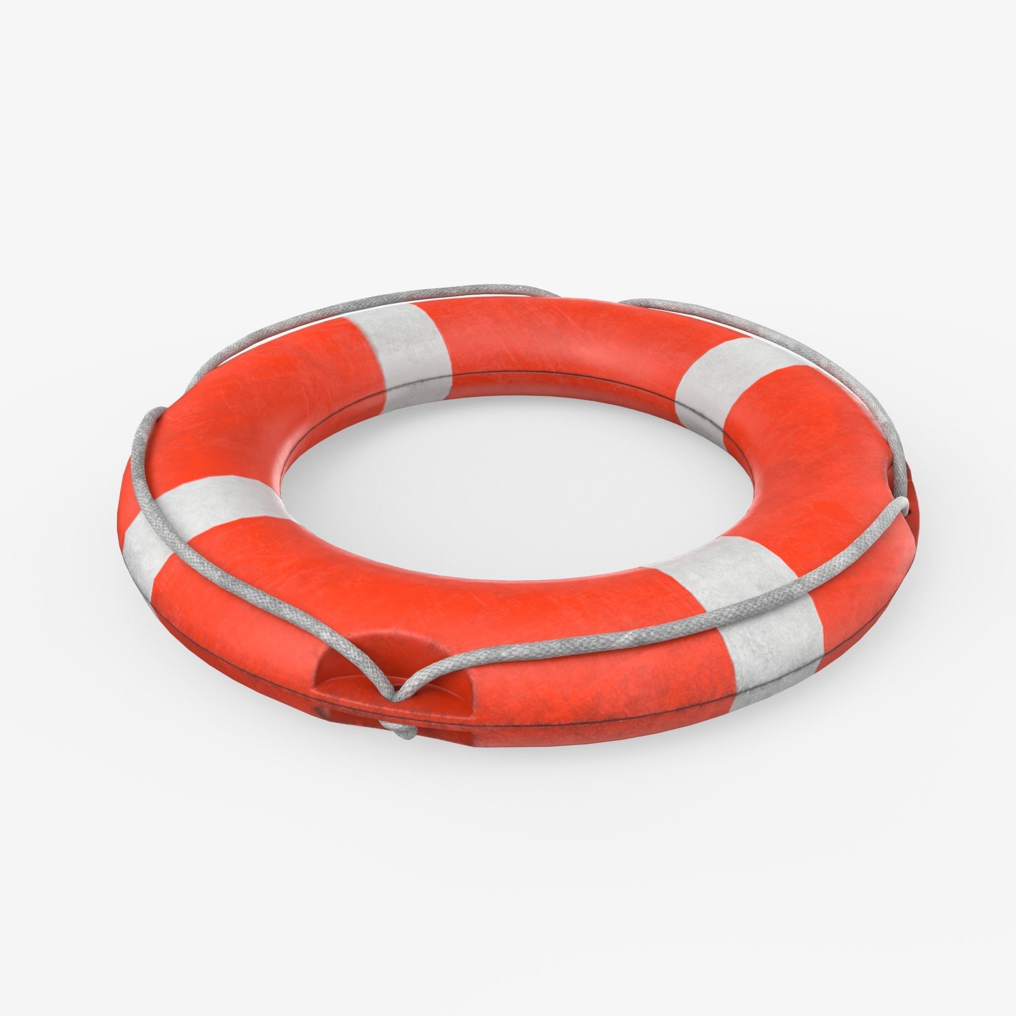 Retro Life Buoy Low Poly Low-poly 3D model_1