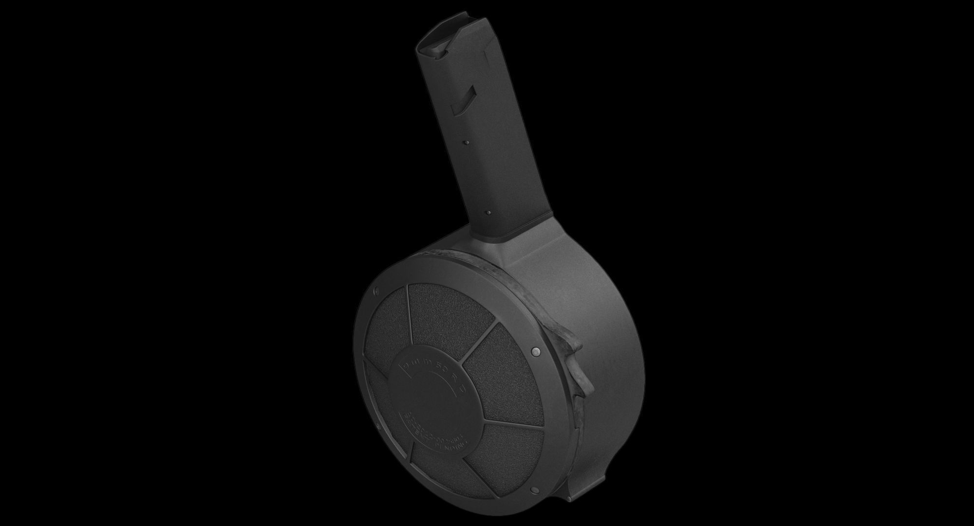 Low Poly Magazine Rig 3D model 9mm Round Drum Magazine VR / AR / low-poly | CGTrader
