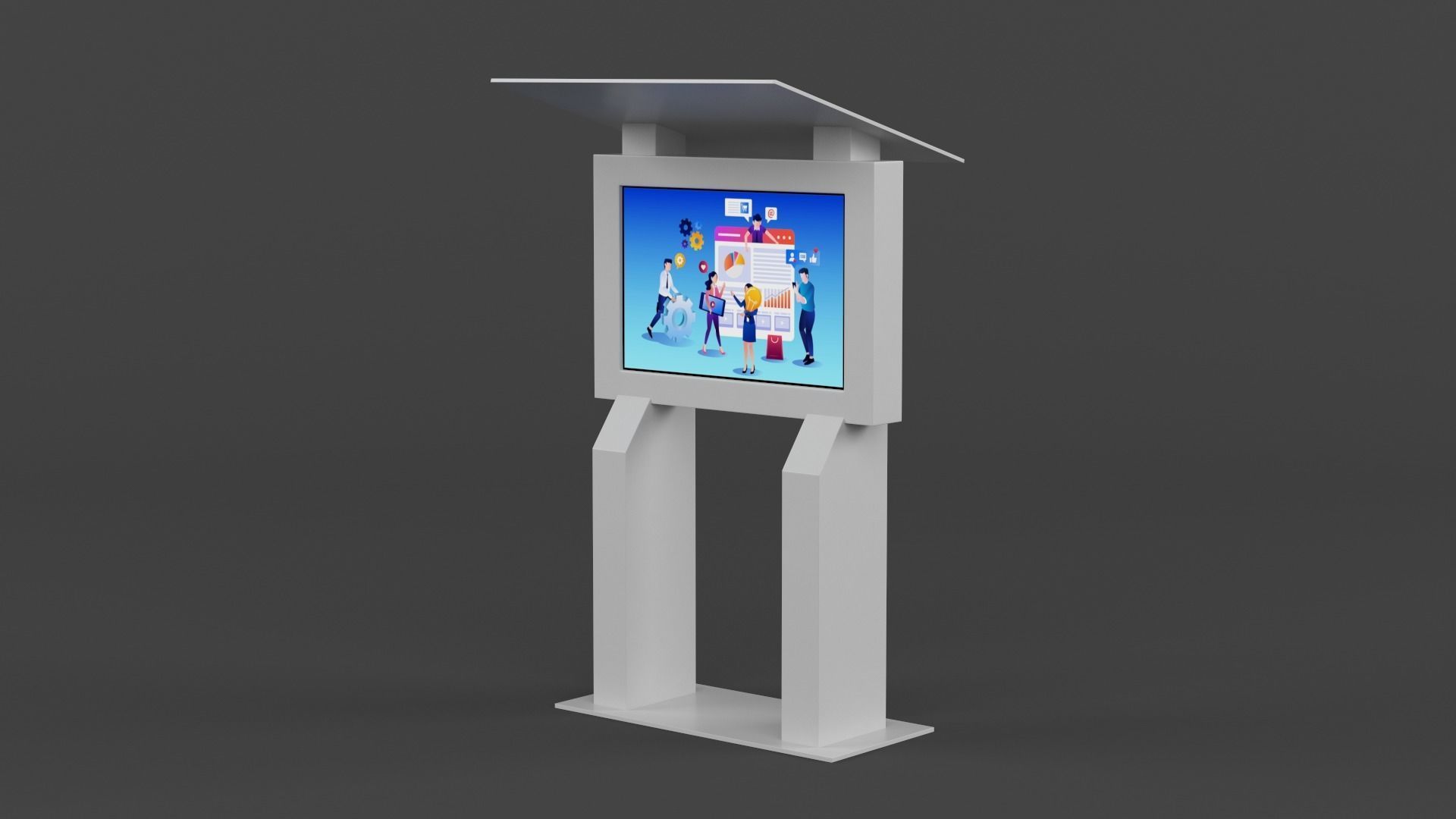 Electronic Kiosk 3D model_2