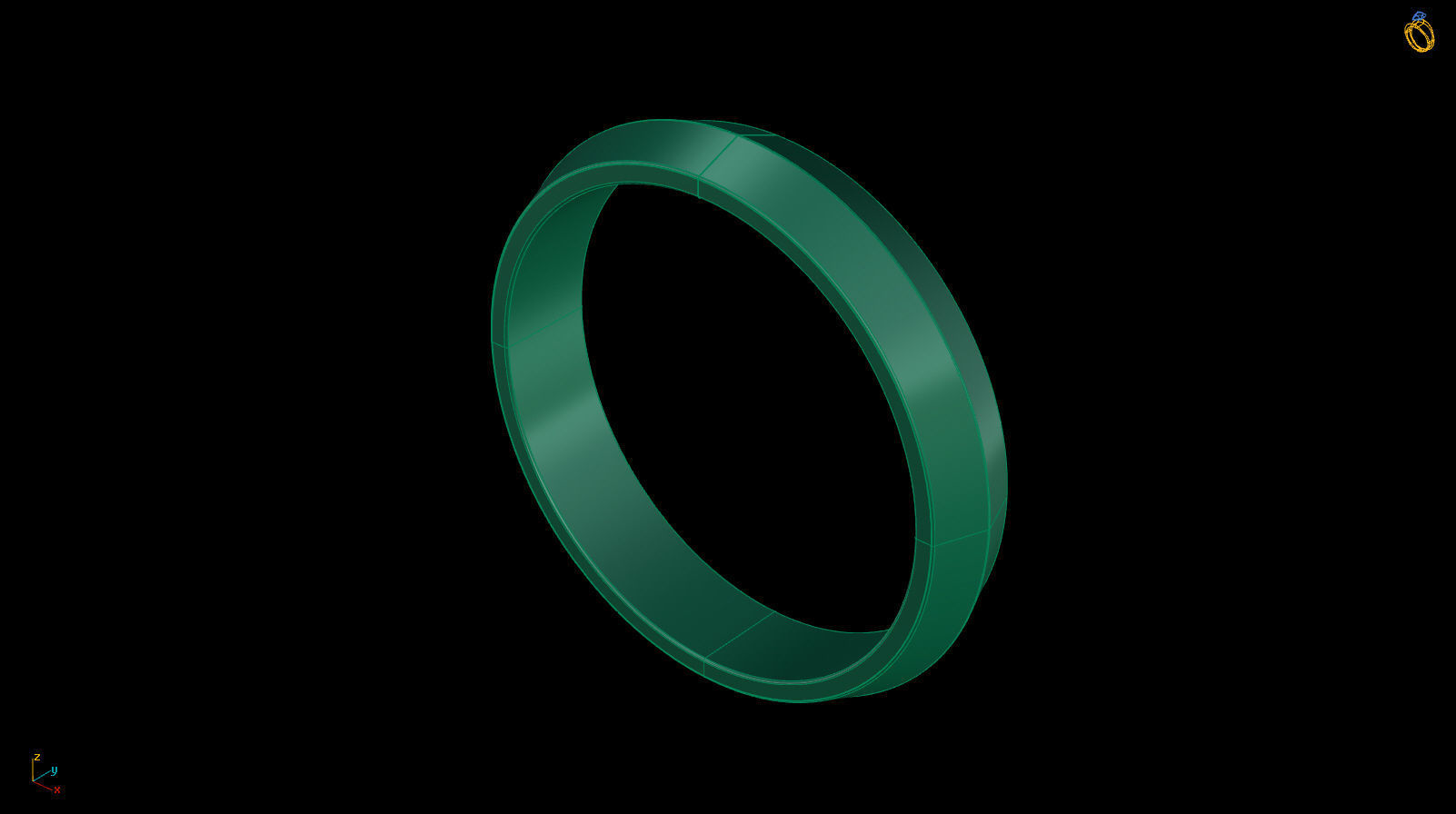 Apex profile Wedding Ring 4 mm Wide US Sizes 3D print model_12