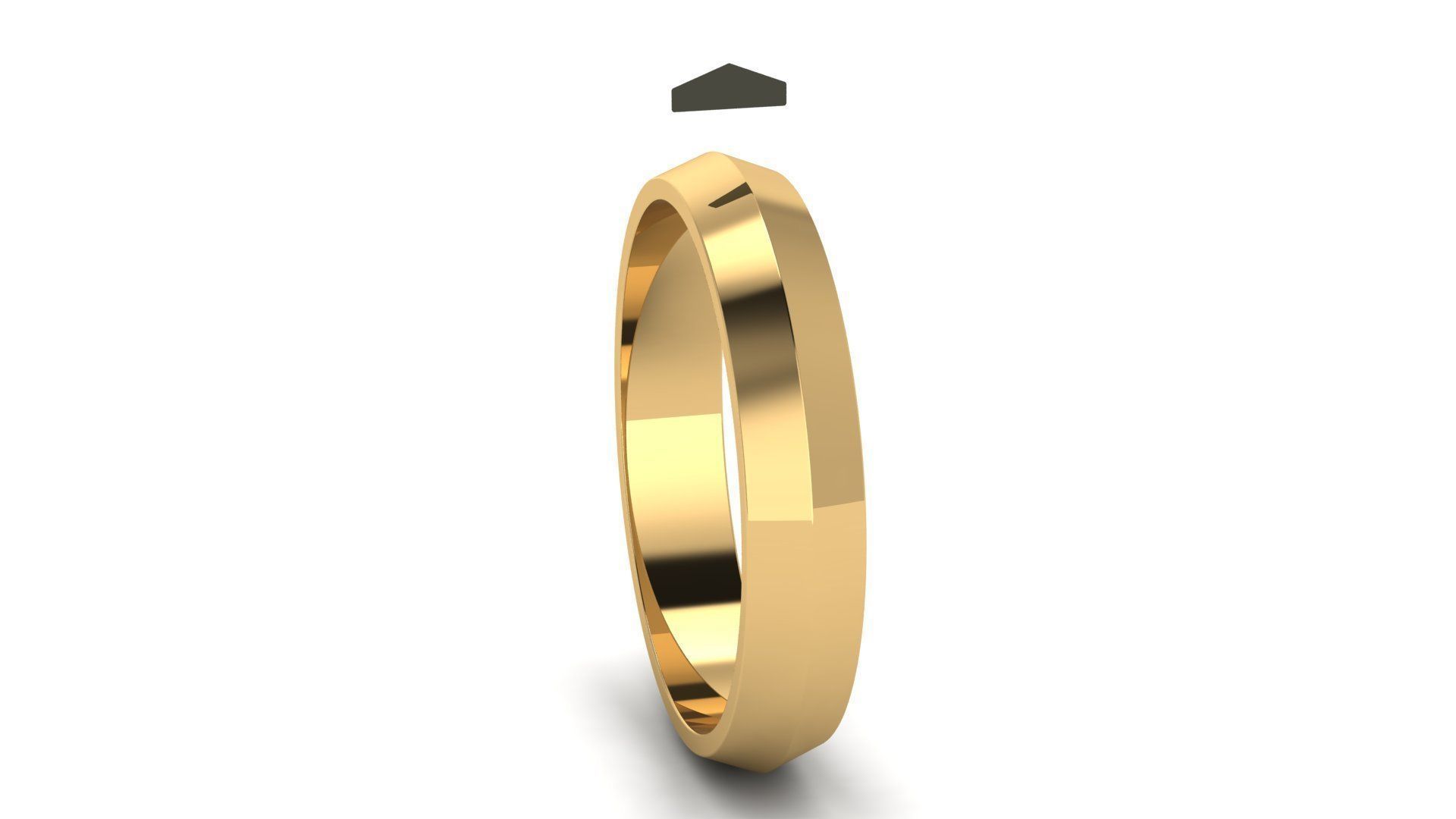 Apex profile Wedding Ring 4 mm Wide US Sizes 3D print model_7