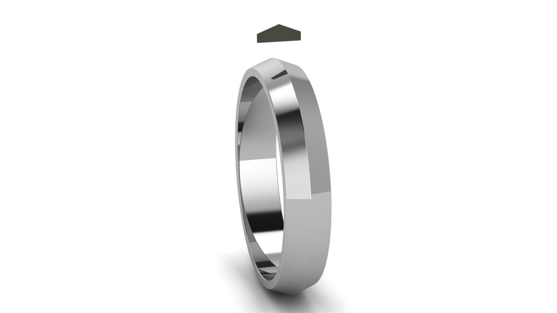 Apex profile Wedding Ring 4 mm Wide US Sizes 3D print model_8