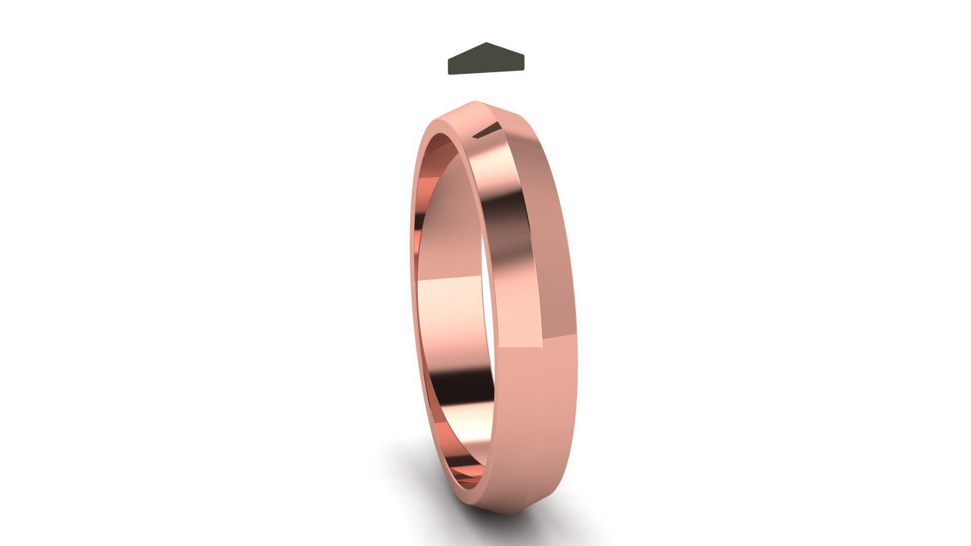 Apex profile Wedding Ring 4 mm Wide US Sizes 3D print model_9