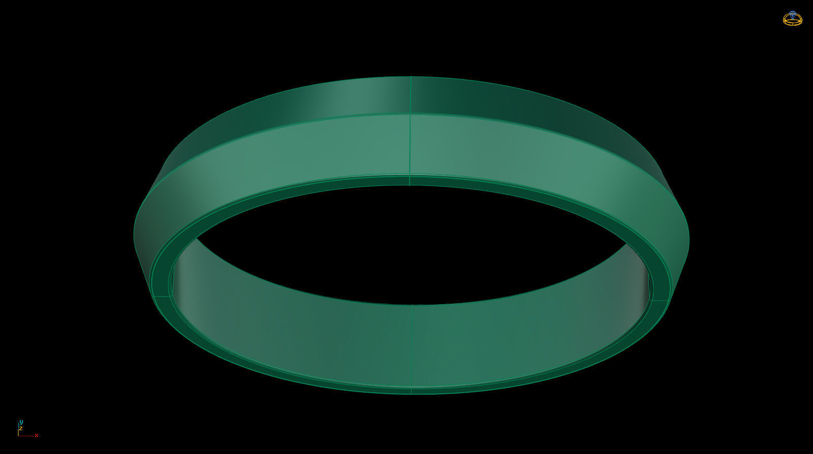 Apex profile Wedding Ring 4 mm Wide US Sizes 3D print model_13