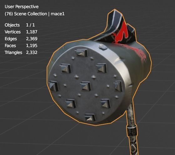 Evilish Mace Low-poly 3D model_13