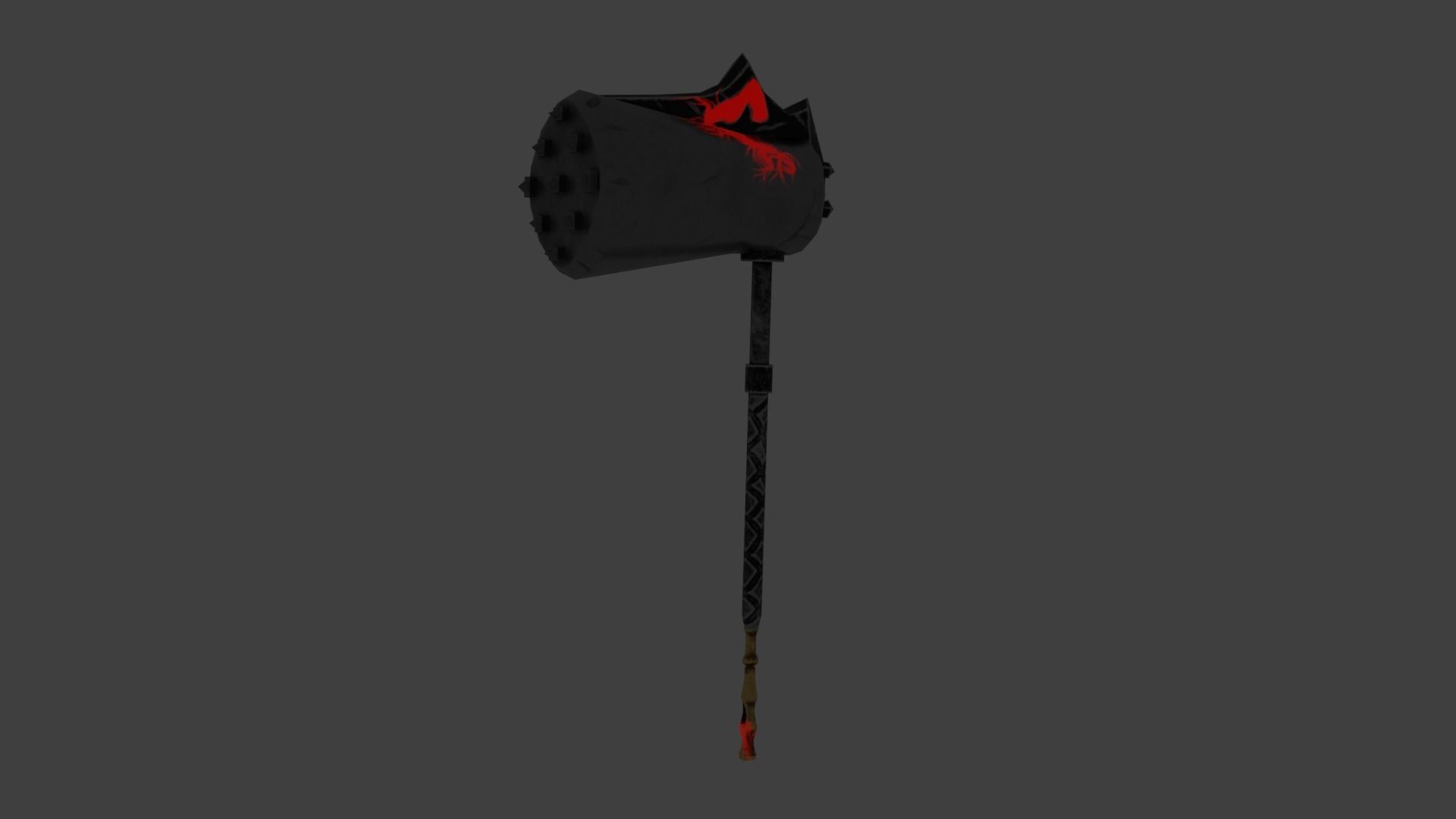 Evilish Mace Low-poly 3D model_3