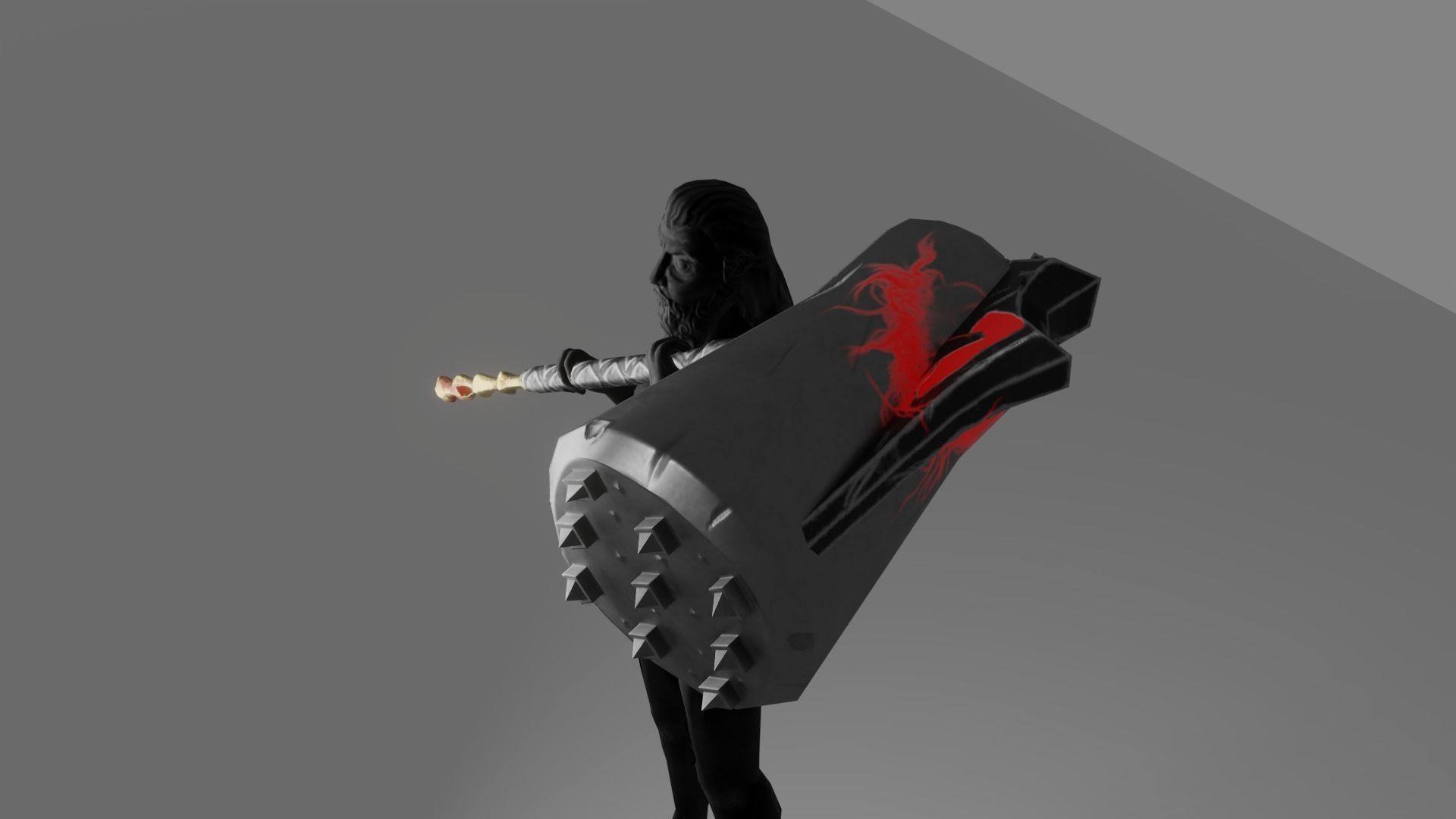 Evilish Mace Low-poly 3D model_5