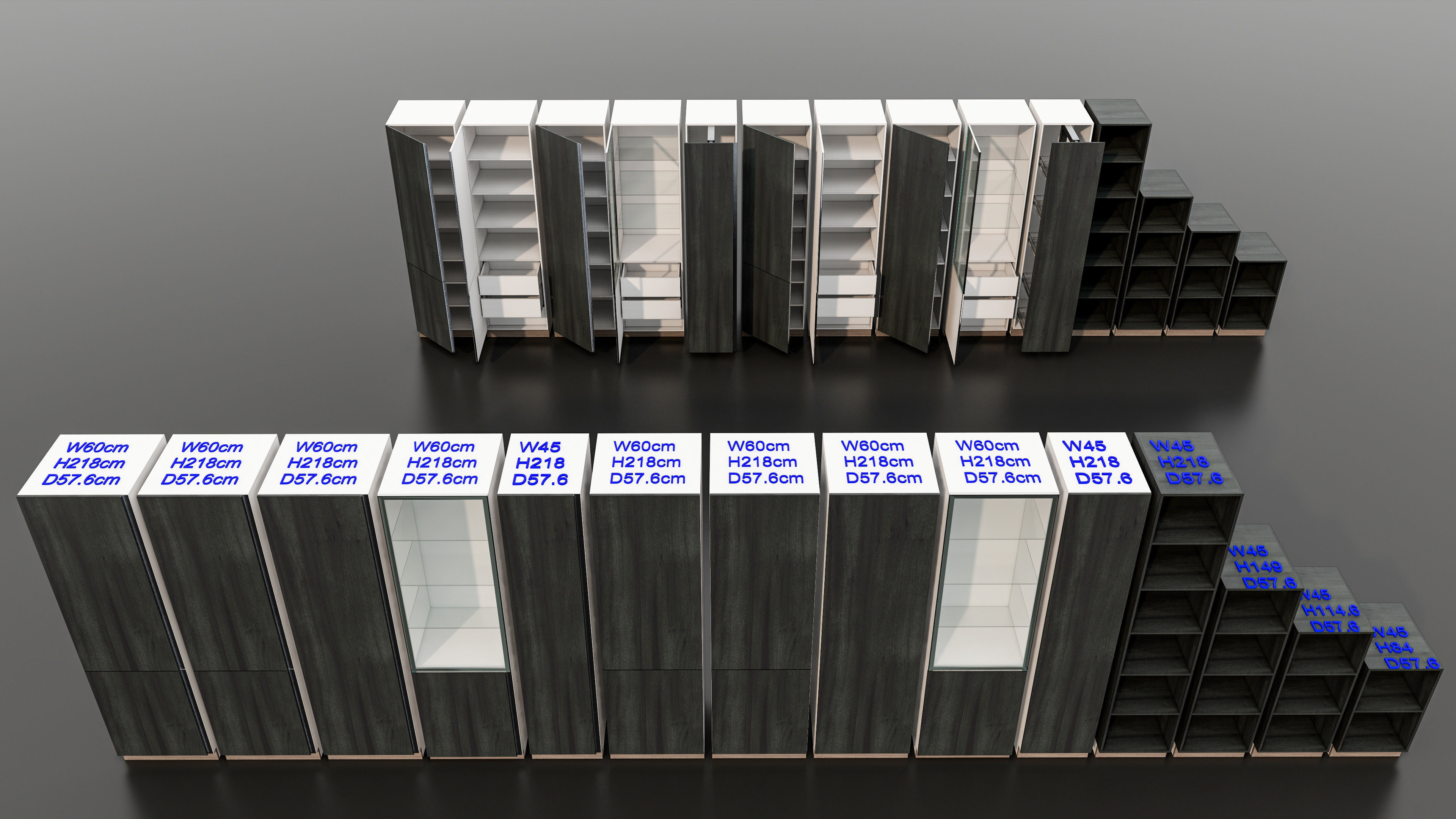 Kitchens and closets library of dynamic blocks Kitchen cabinet Low-poly 3D model_14