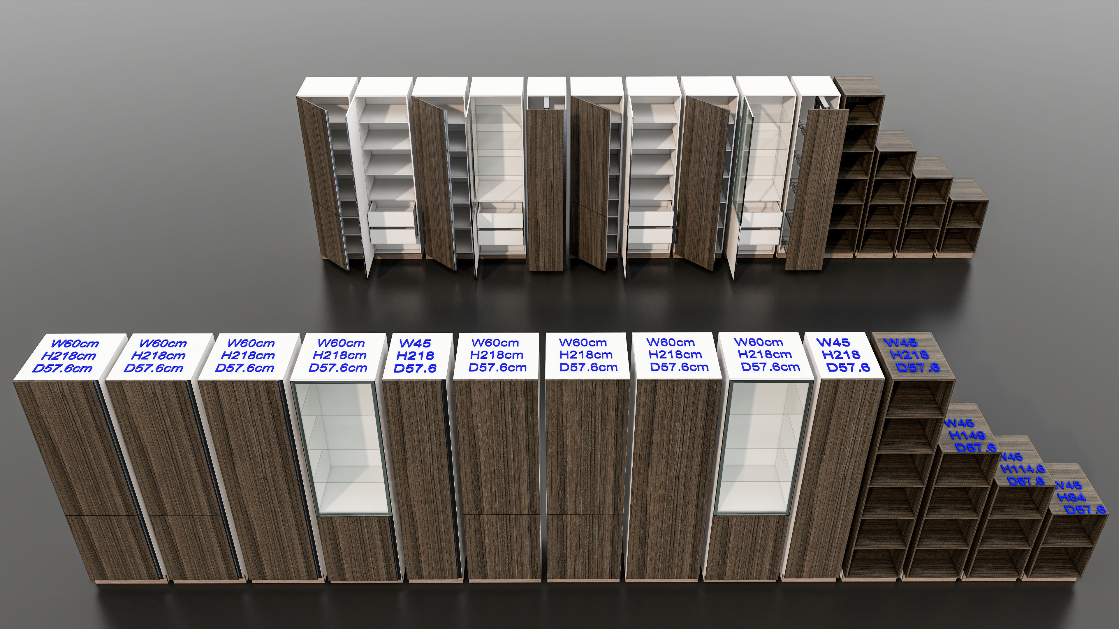 Kitchens and closets library of dynamic blocks Kitchen cabinet Low-poly 3D model_11