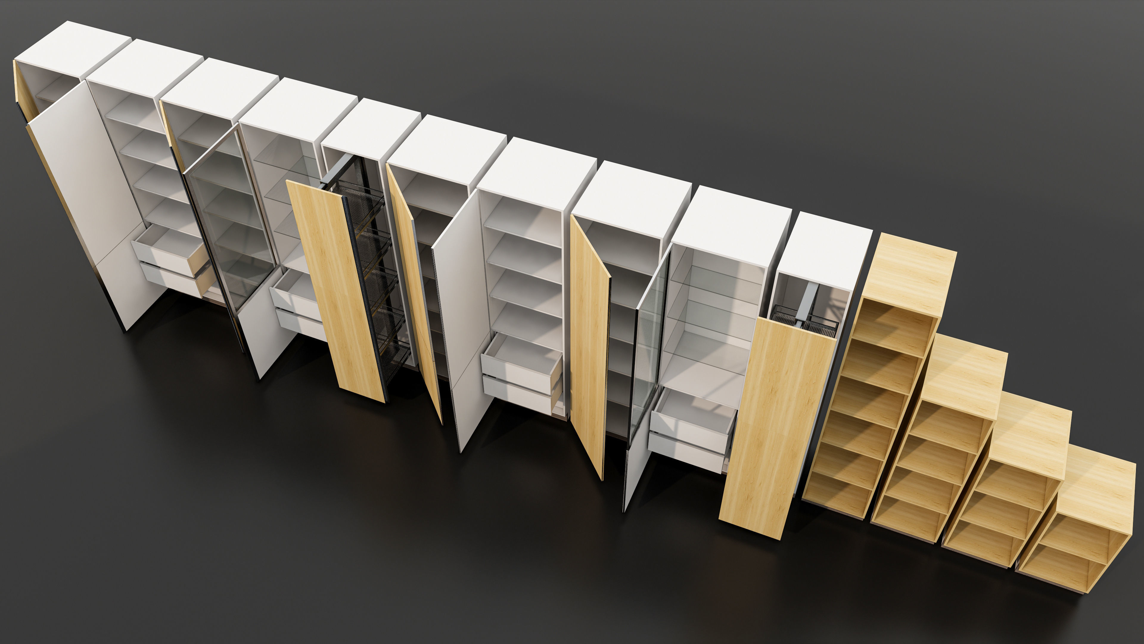 Kitchens and closets library of dynamic blocks Kitchen cabinet Low-poly 3D model_5