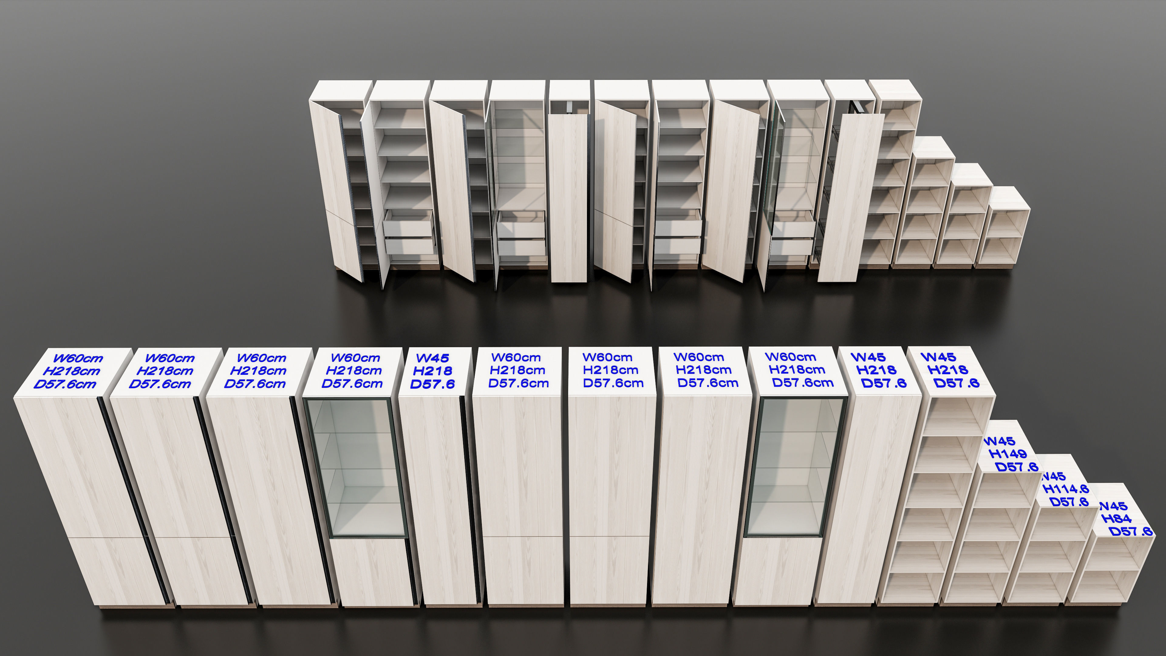 Kitchens and closets library of dynamic blocks Kitchen cabinet Low-poly 3D model_17