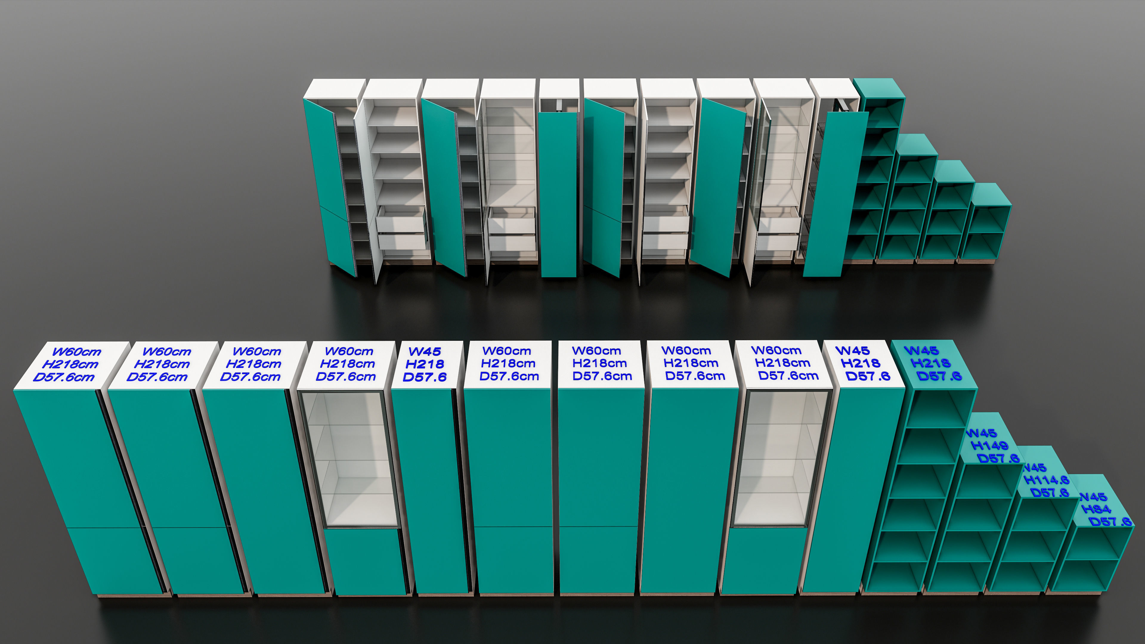 Kitchens and closets library of dynamic blocks Kitchen cabinet Low-poly 3D model_21