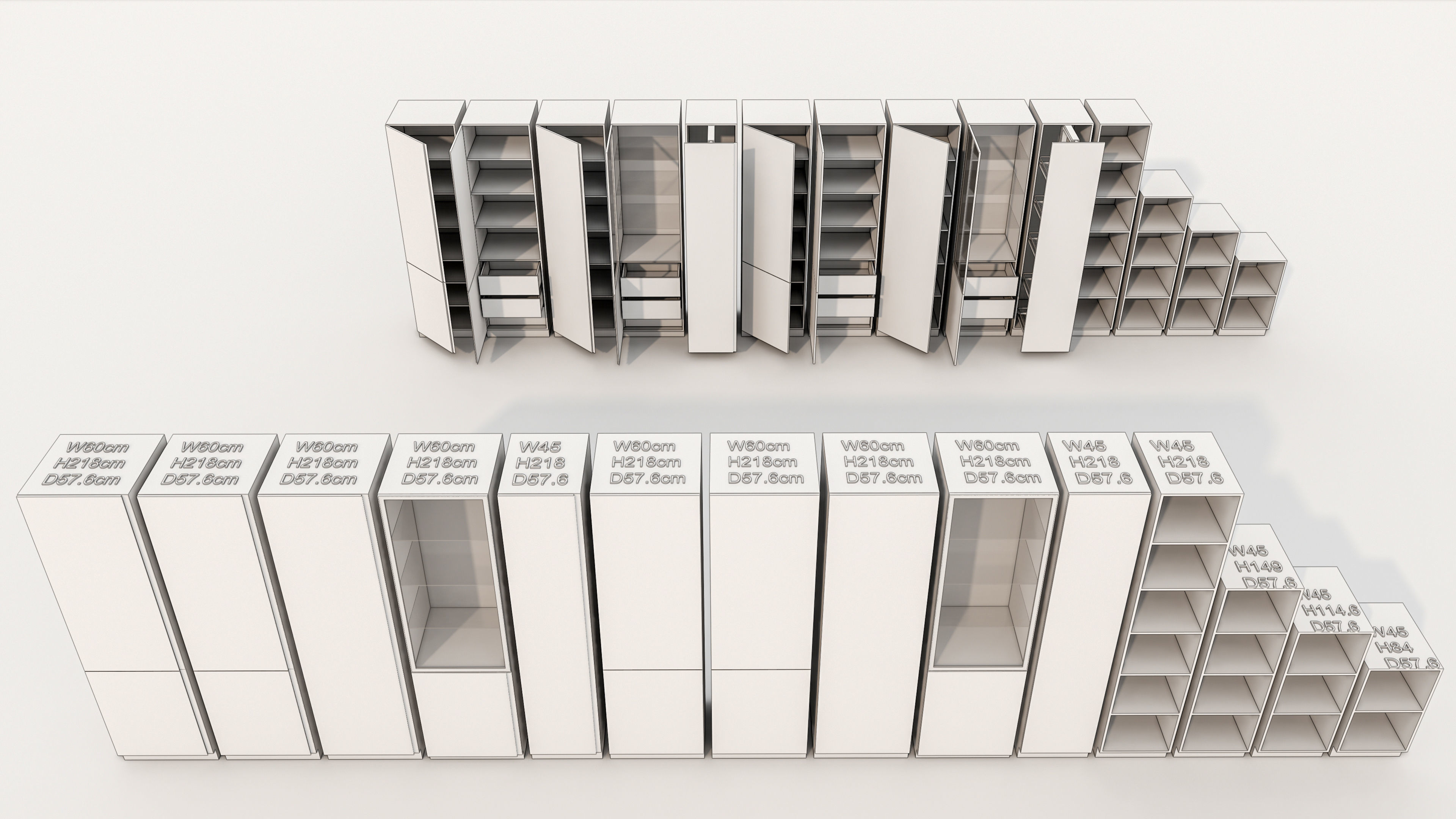 Kitchens and closets library of dynamic blocks Kitchen cabinet Low-poly 3D model_23