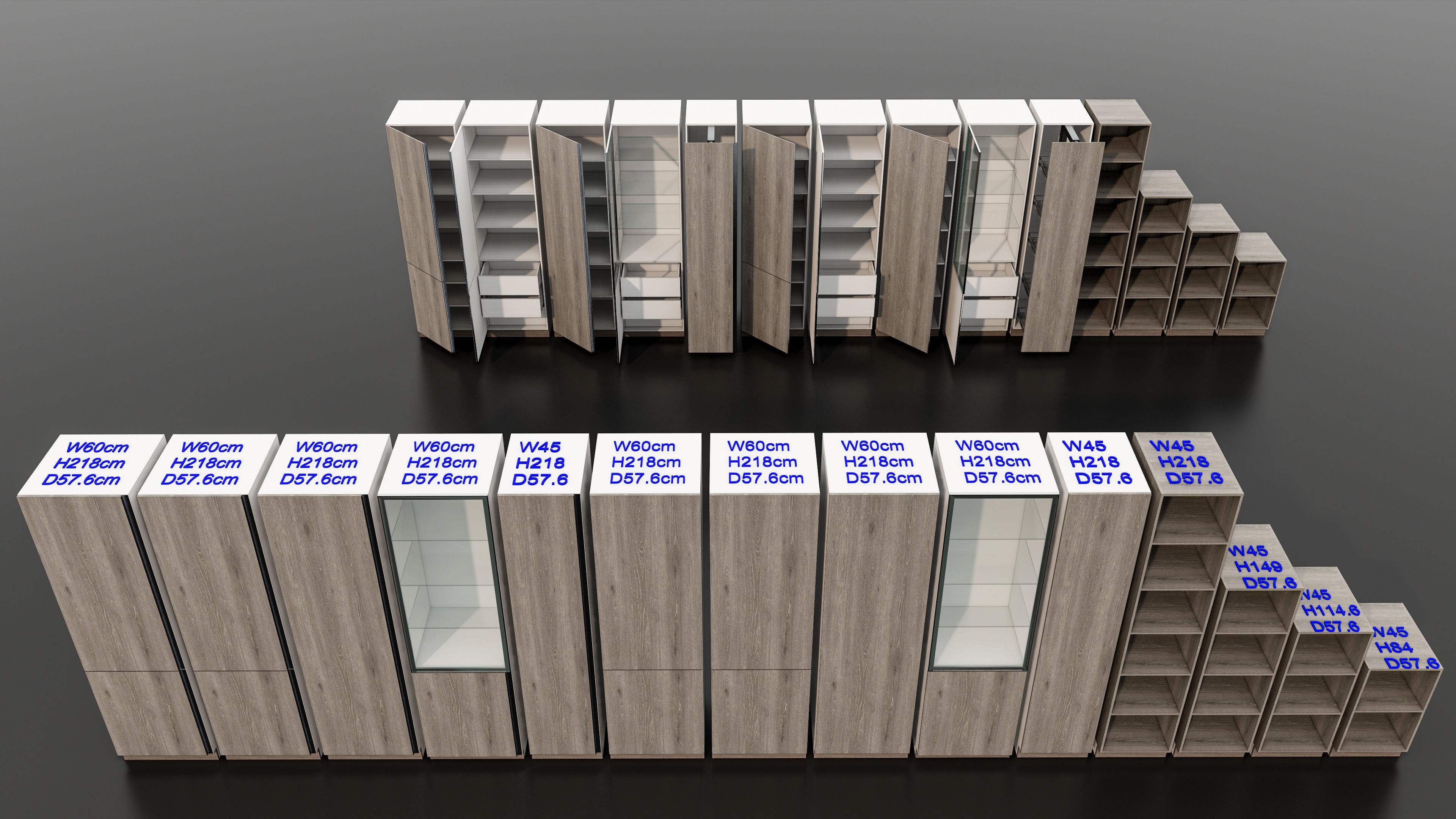 Kitchens and closets library of dynamic blocks Kitchen cabinet Low-poly 3D model_12