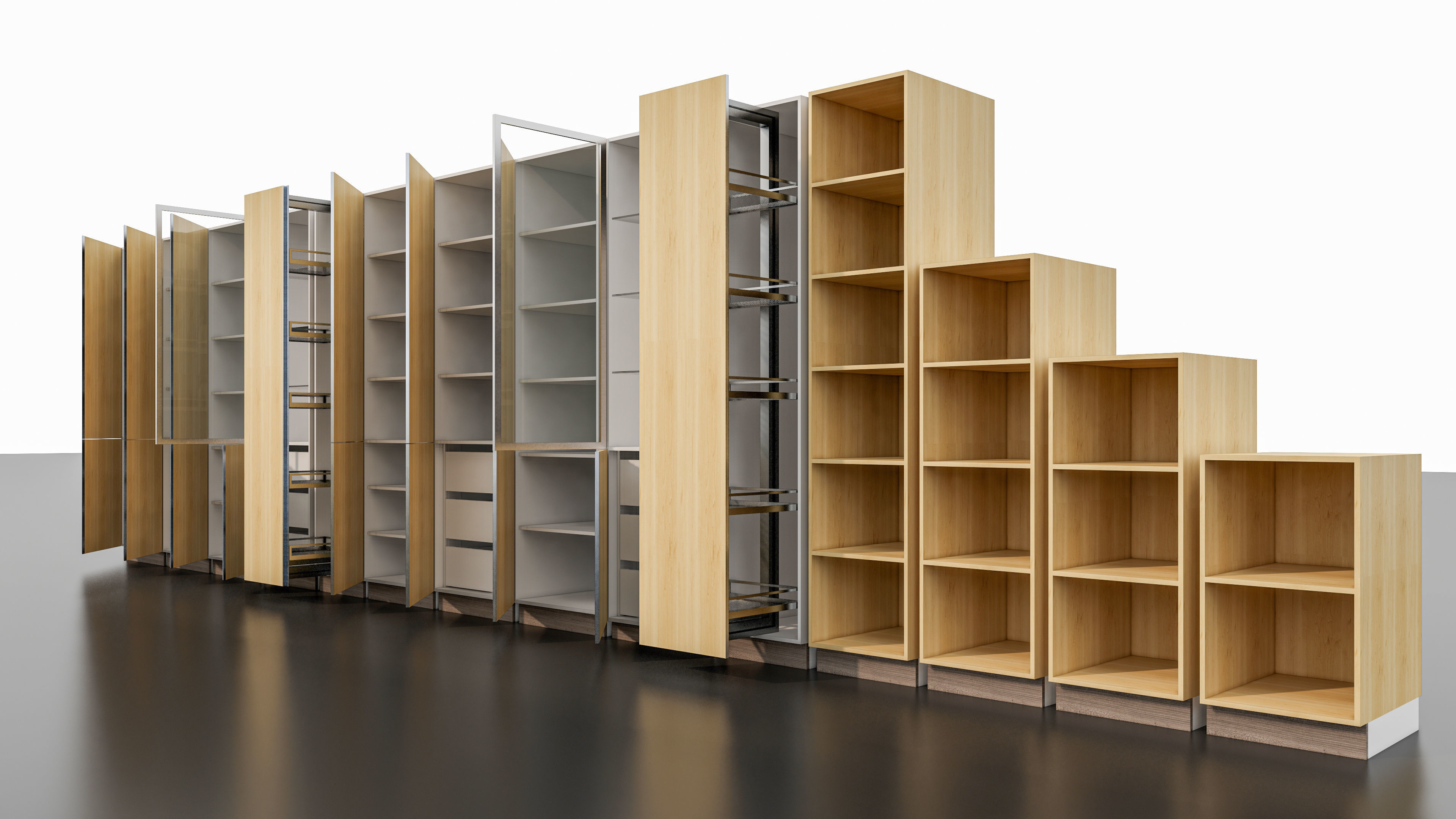 Kitchens and closets library of dynamic blocks Kitchen cabinet Low-poly 3D model_4