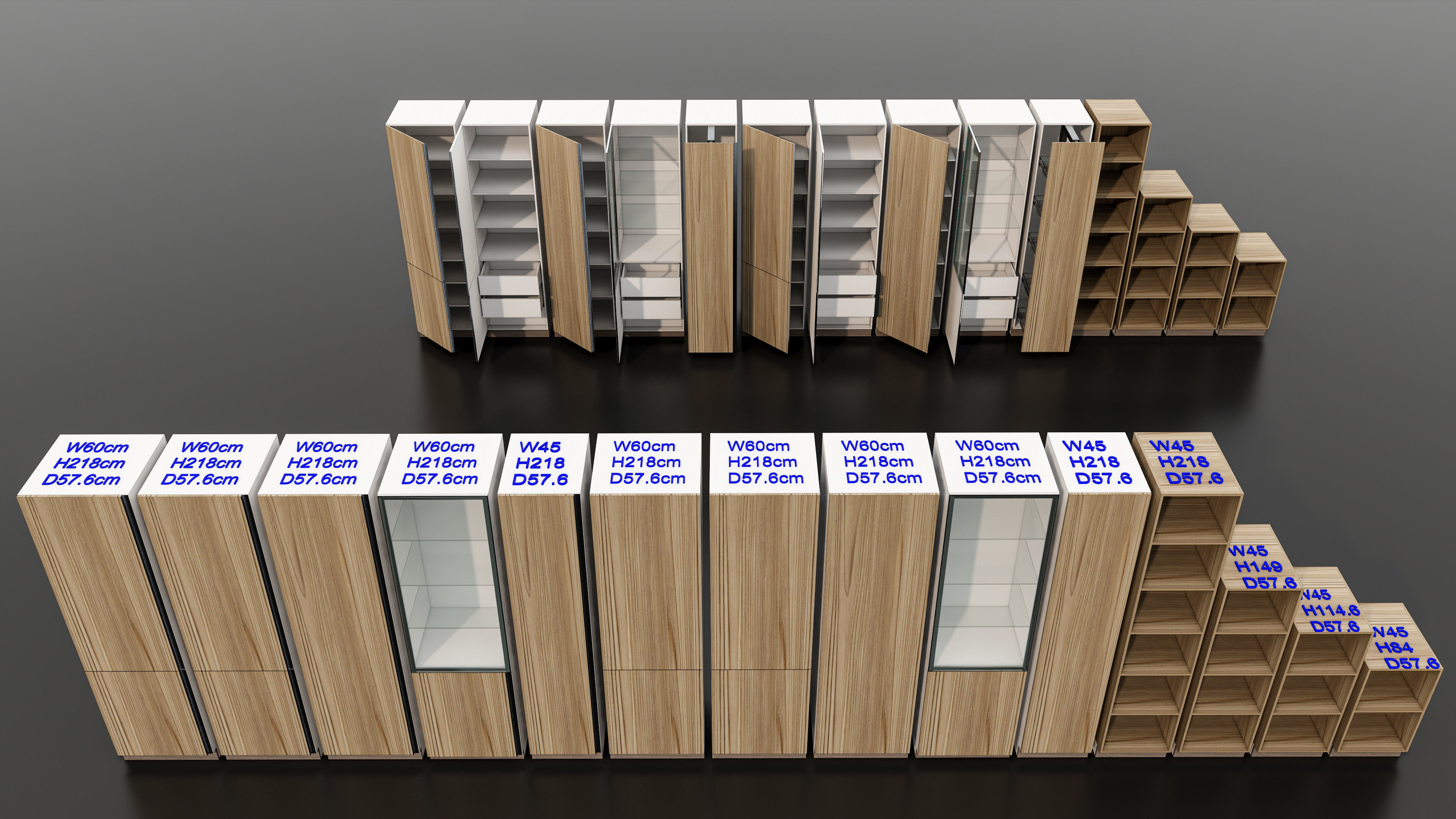 Kitchens and closets library of dynamic blocks Kitchen cabinet Low-poly 3D model_9