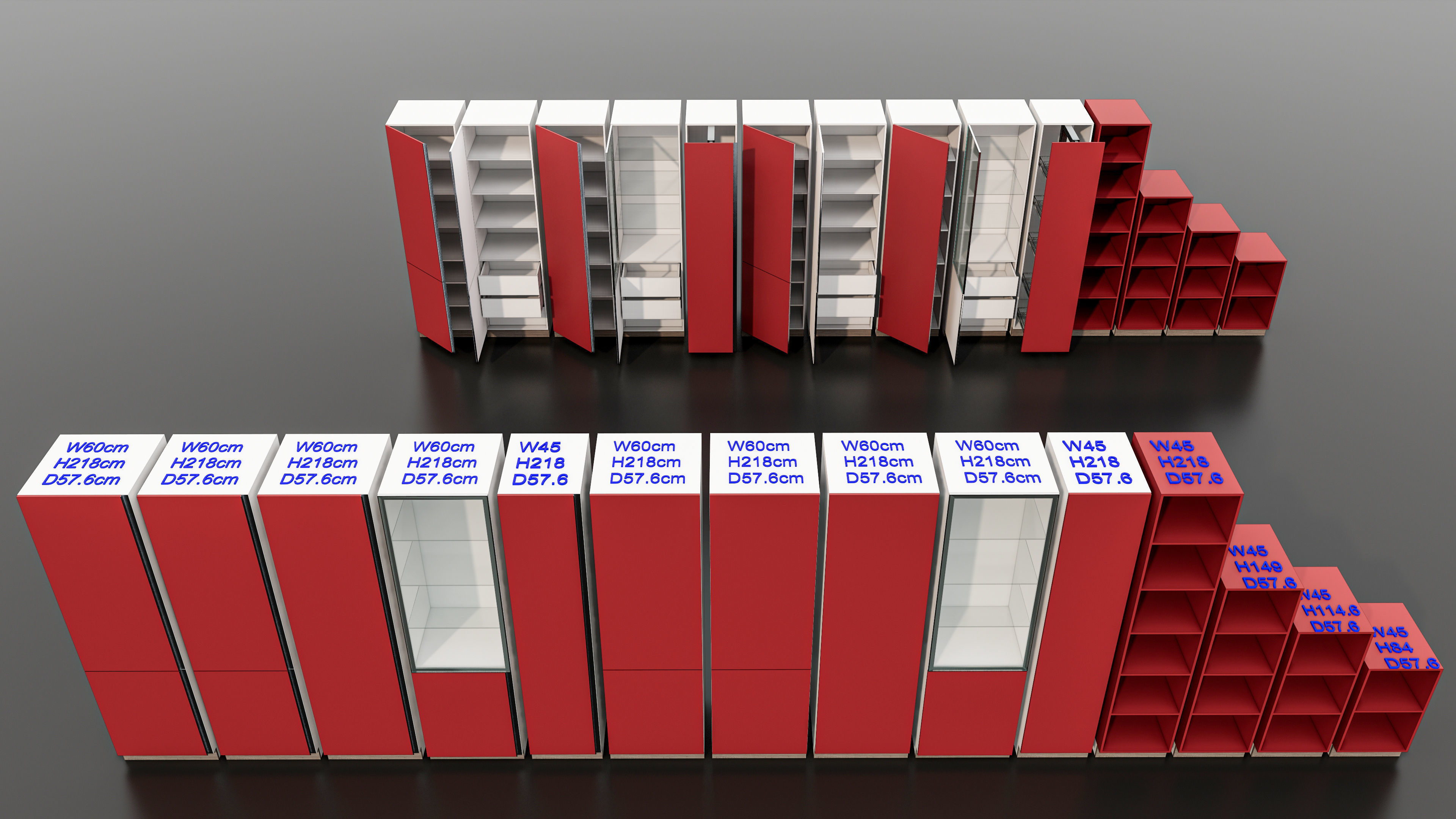 Kitchens and closets library of dynamic blocks Kitchen cabinet Low-poly 3D model_18