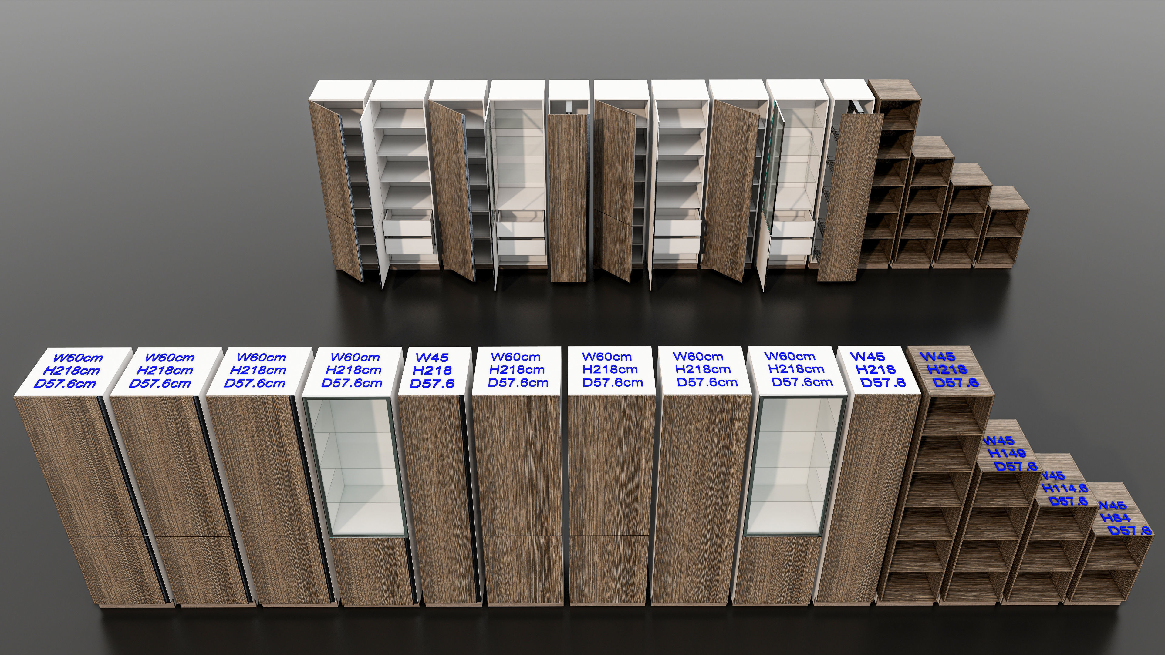 Kitchens and closets library of dynamic blocks Kitchen cabinet Low-poly 3D model_16