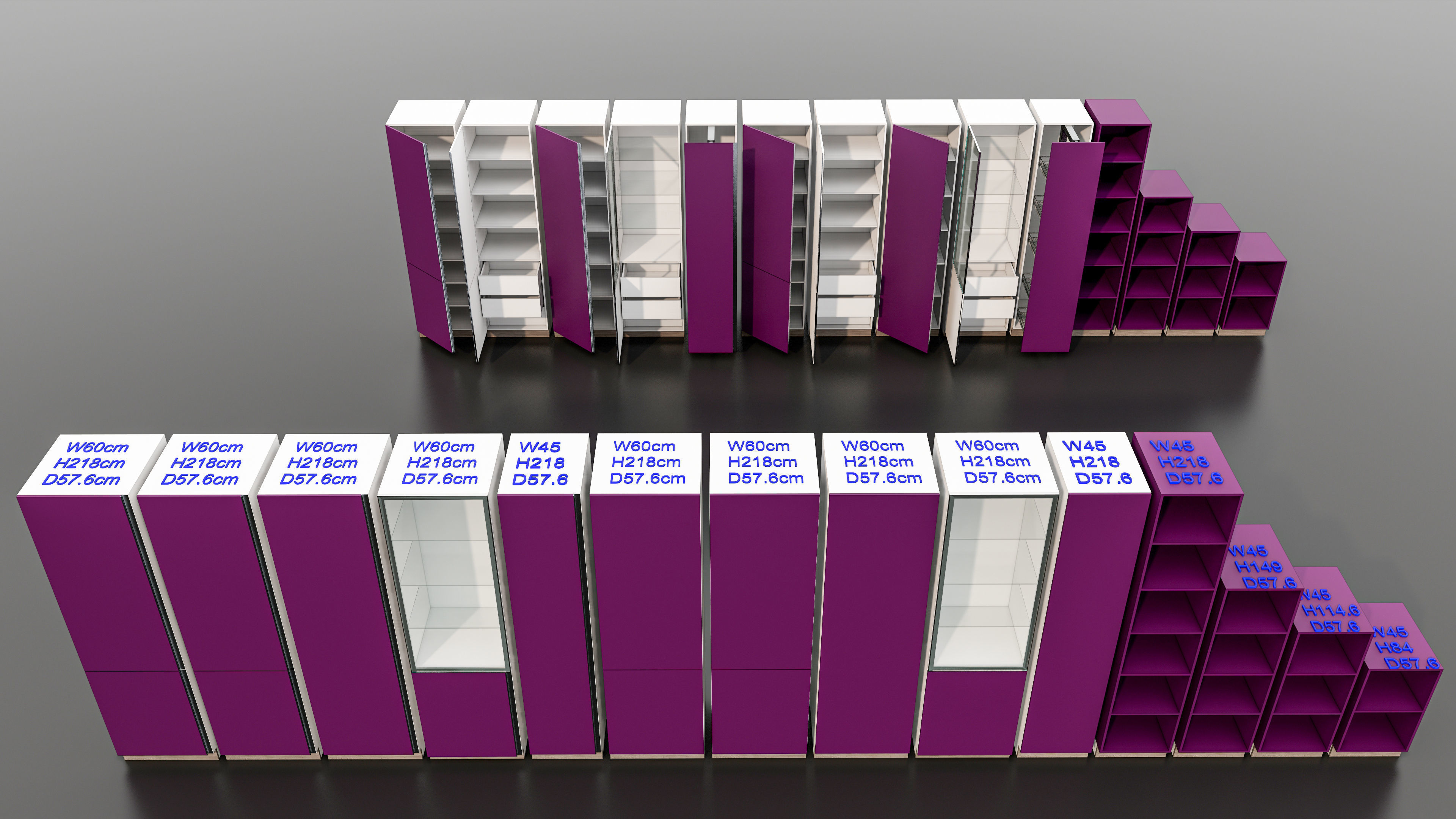 Kitchens and closets library of dynamic blocks Kitchen cabinet Low-poly 3D model_22