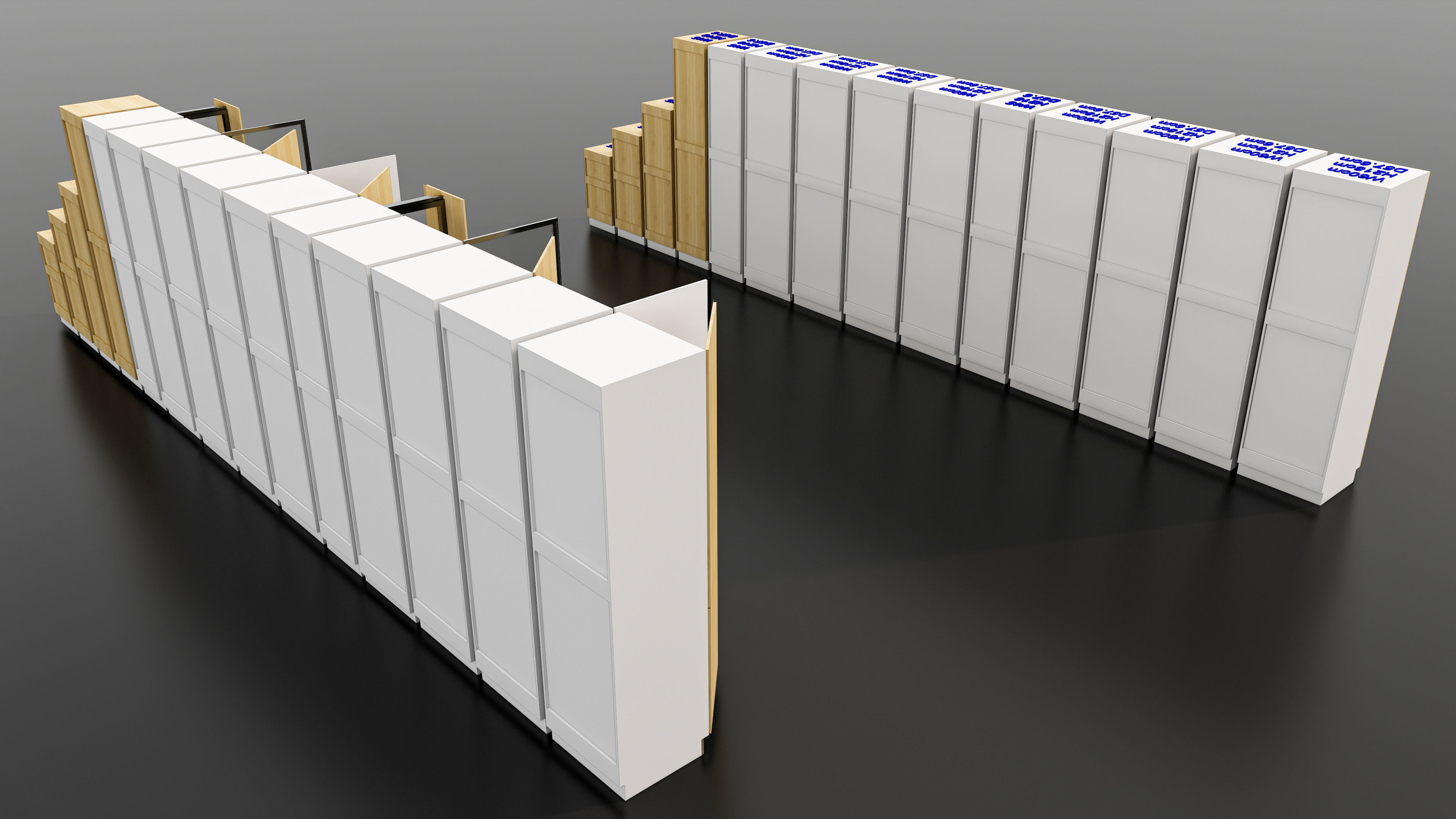 Kitchens and closets library of dynamic blocks Kitchen cabinet Low-poly 3D model_6