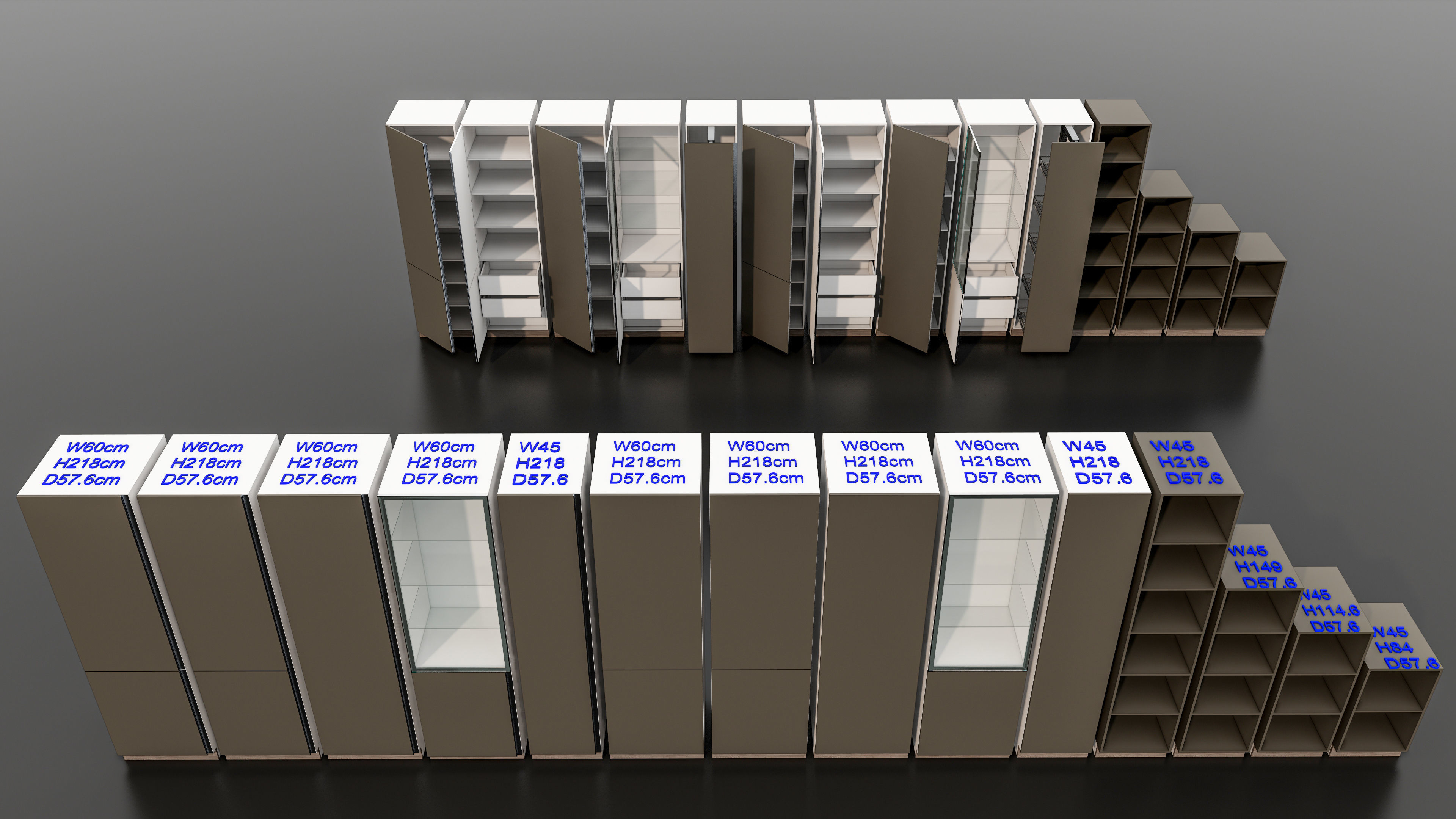 Kitchens and closets library of dynamic blocks Kitchen cabinet Low-poly 3D model_19