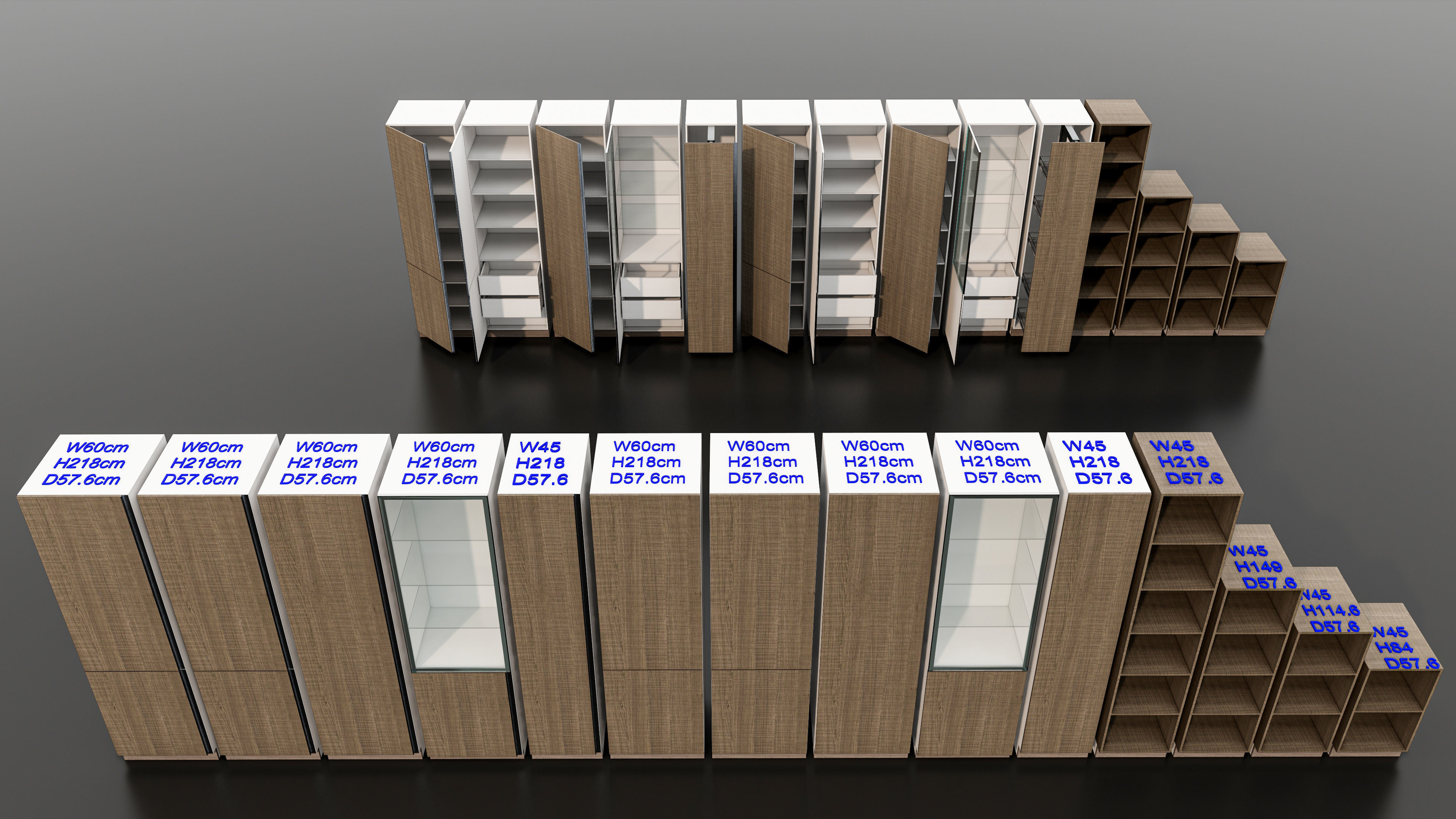Kitchens and closets library of dynamic blocks Kitchen cabinet Low-poly 3D model_15